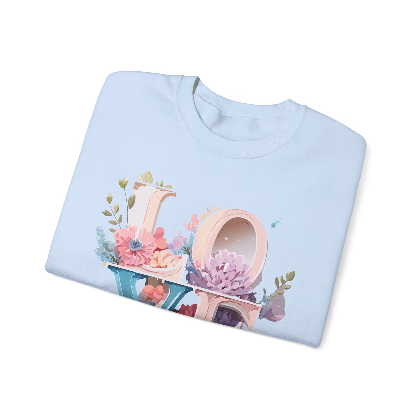 Floral Love Sweatshirt, Valentine's Day Sweatshirt, Love Flower Sweatshirt