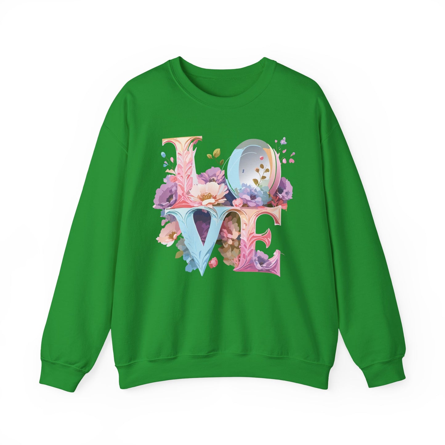 Floral Love Sweatshirt, Valentine's Day Sweatshirt, Love Flower Sweatshirt