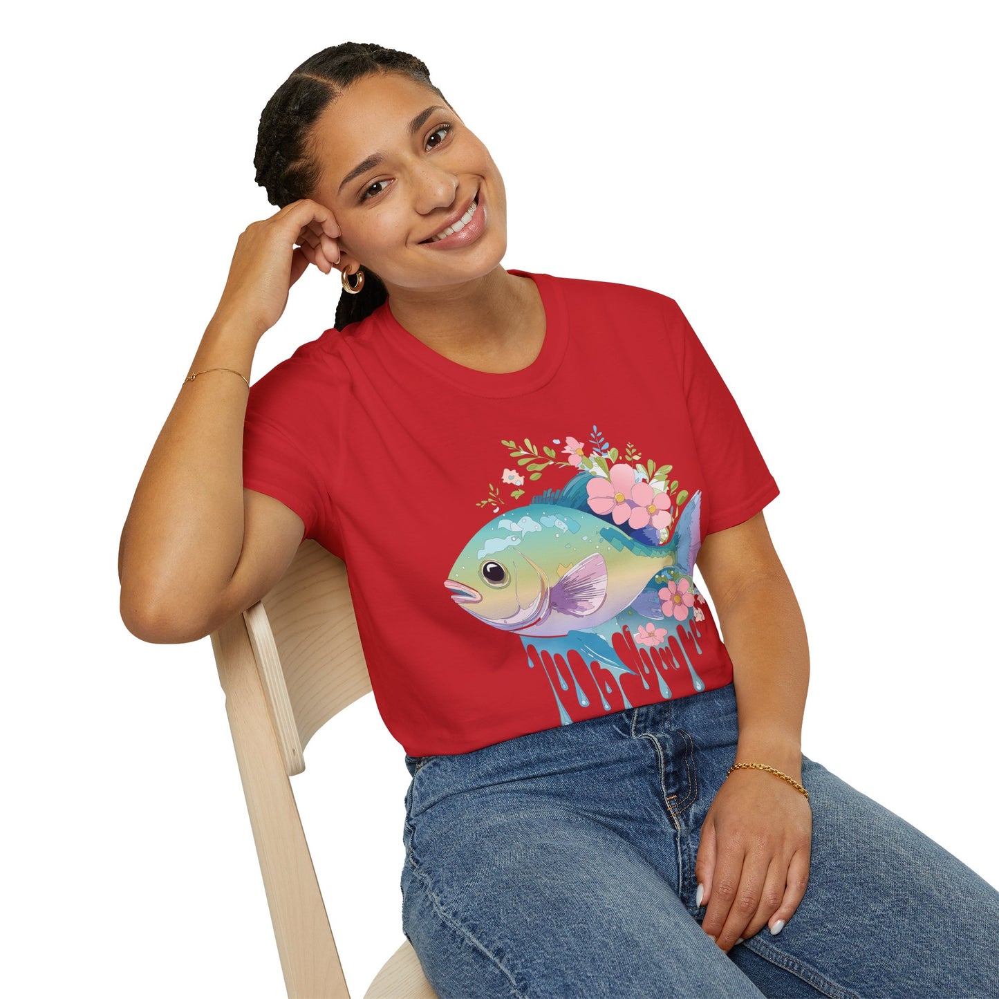 Fish Art Design Shirt, T Shirt with Fish, Graphic Shirt, Tee Shirt with Graphic Design, Shirt with Fish Graphic Art