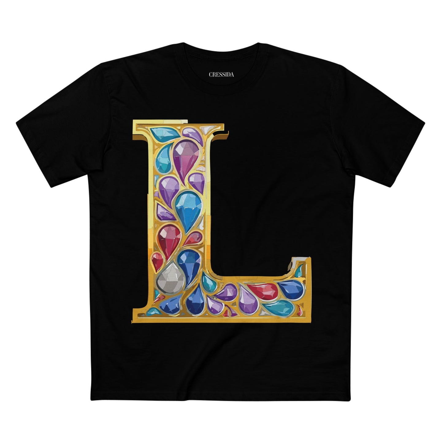 Letter Shirt, Shirt with Letters, Tee Shirt with Gold Letters