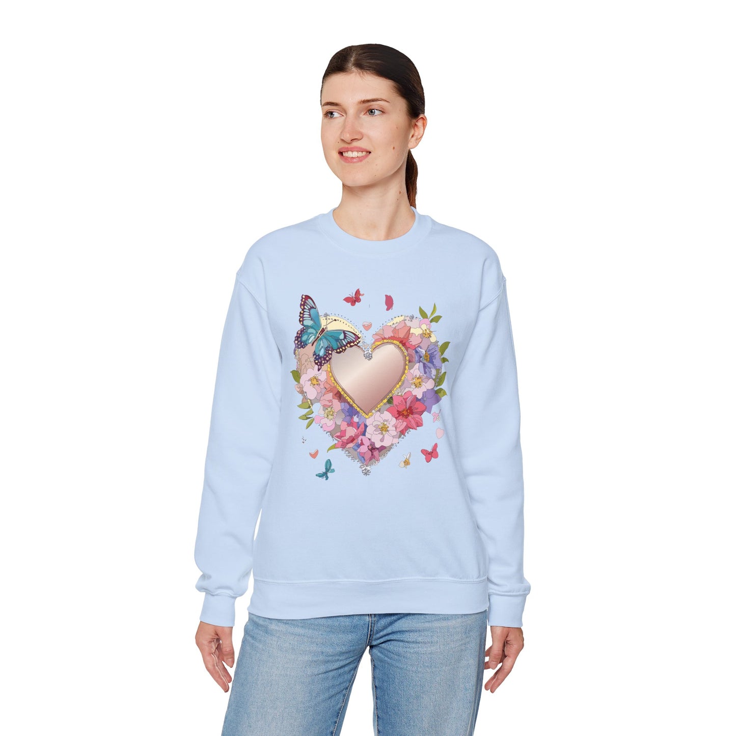Floral Heart Sweatshirt, Floral Love Sweatshirt, Valentine's Day Sweatshirt, Heart Floral Sweatshirt