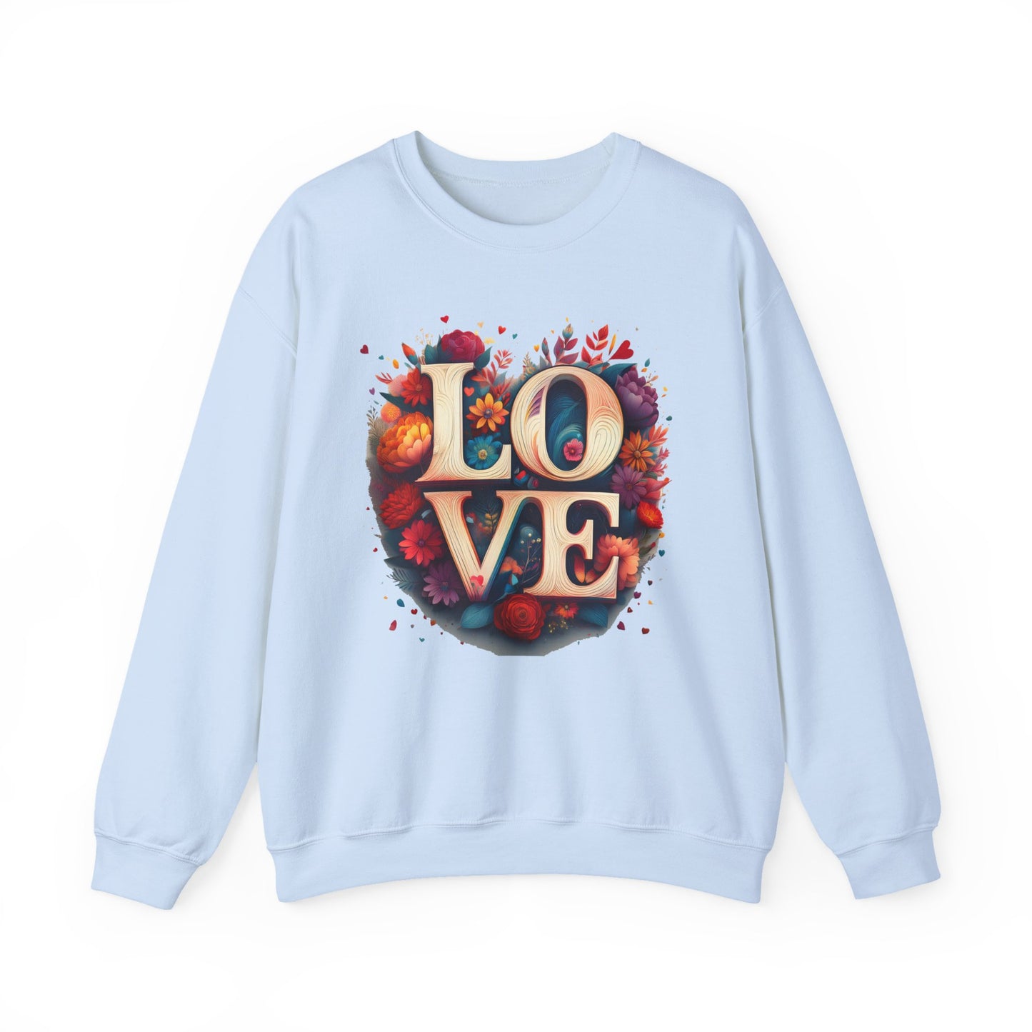 Floral Love Sweatshirt, Valentine's Day Sweatshirt, Love Flower Sweatshirt