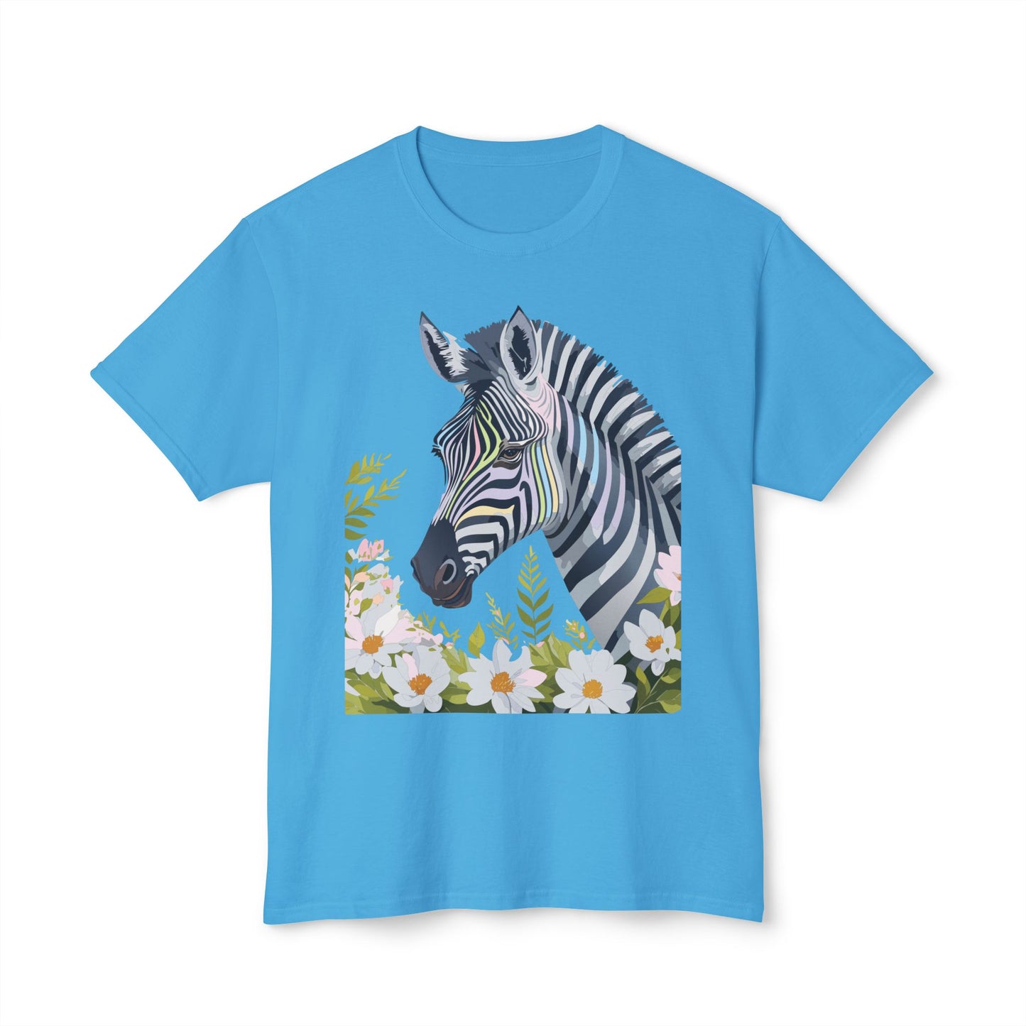 Zebra T-Shirt, Vintage Zebra Tee, Floral Tees, Zebra Art Design Shirt, Tee Shirt with Zebra 7