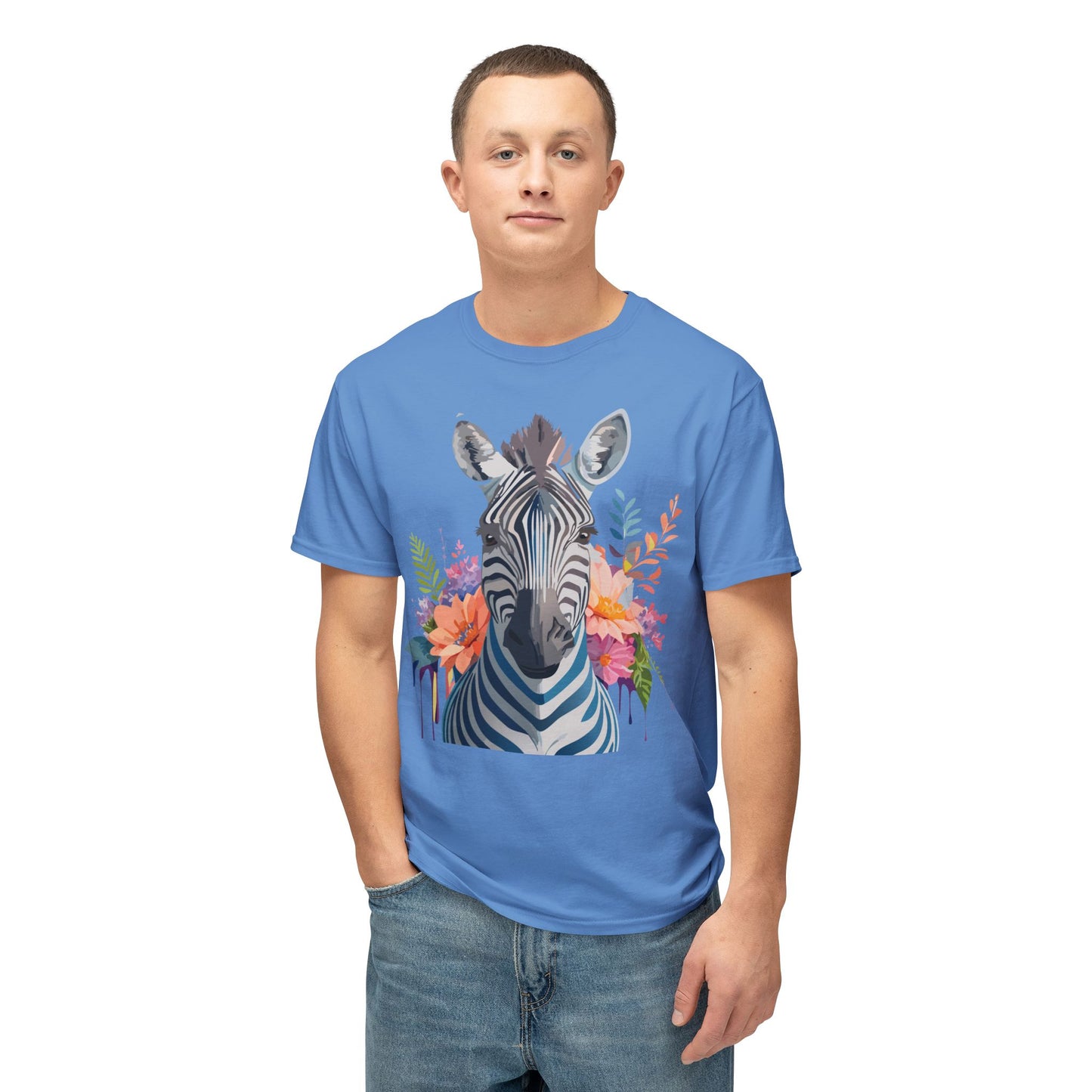 Zebra T-Shirt, Vintage Zebra Tee, Floral Tees, Zebra Art Design Shirt, Tee Shirt with Zebra 5