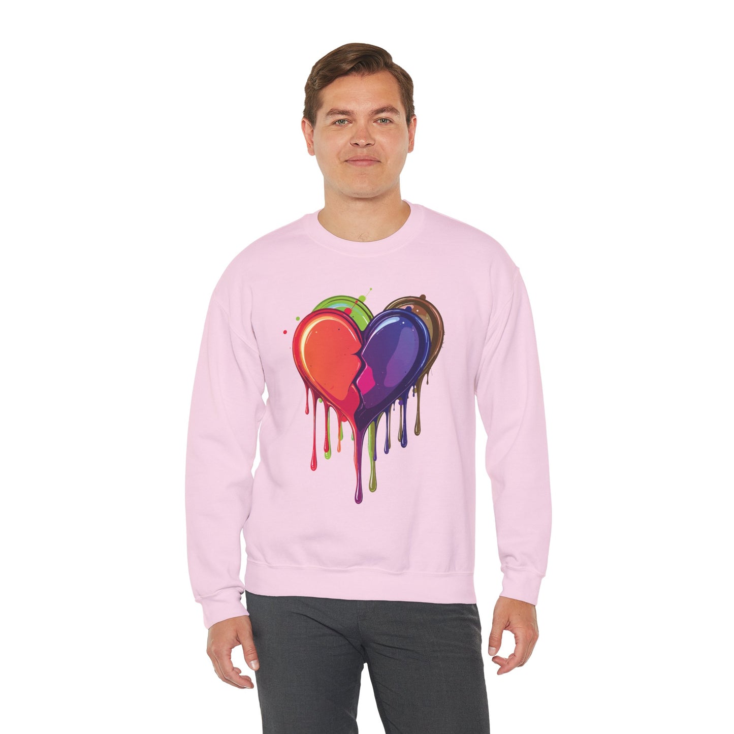 Double Bleeding Heart Sweatshirt, Big Heart Sweatshirt, Love Sweatshirt, Valentine's Day Sweatshirt, Heart Sweatshirt 119