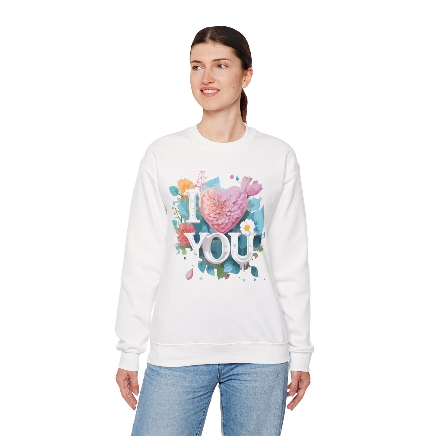 Floral Love Sweatshirt, Valentine's Day Sweatshirt, Love Flower Sweatshirt