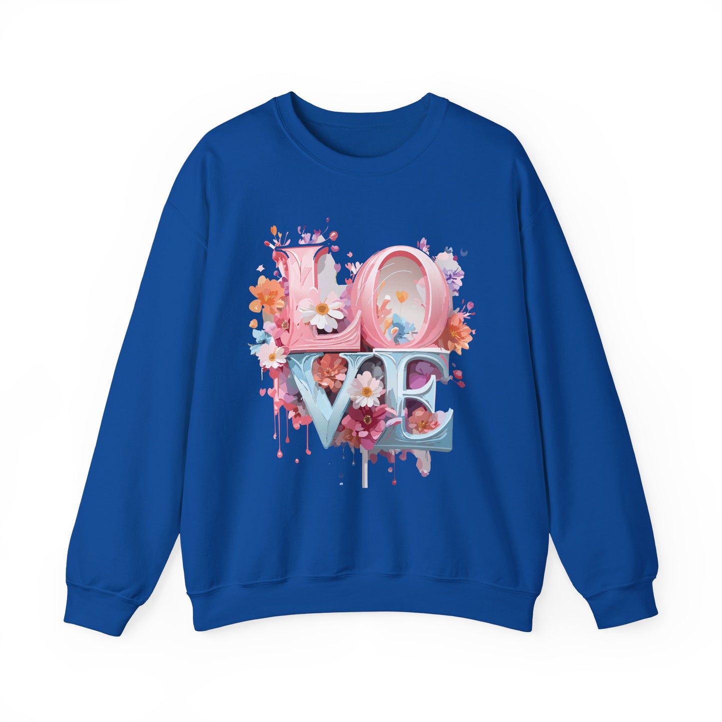 Floral Love Sweatshirt, Valentine's Day Sweatshirt, Love Flower Sweatshirt