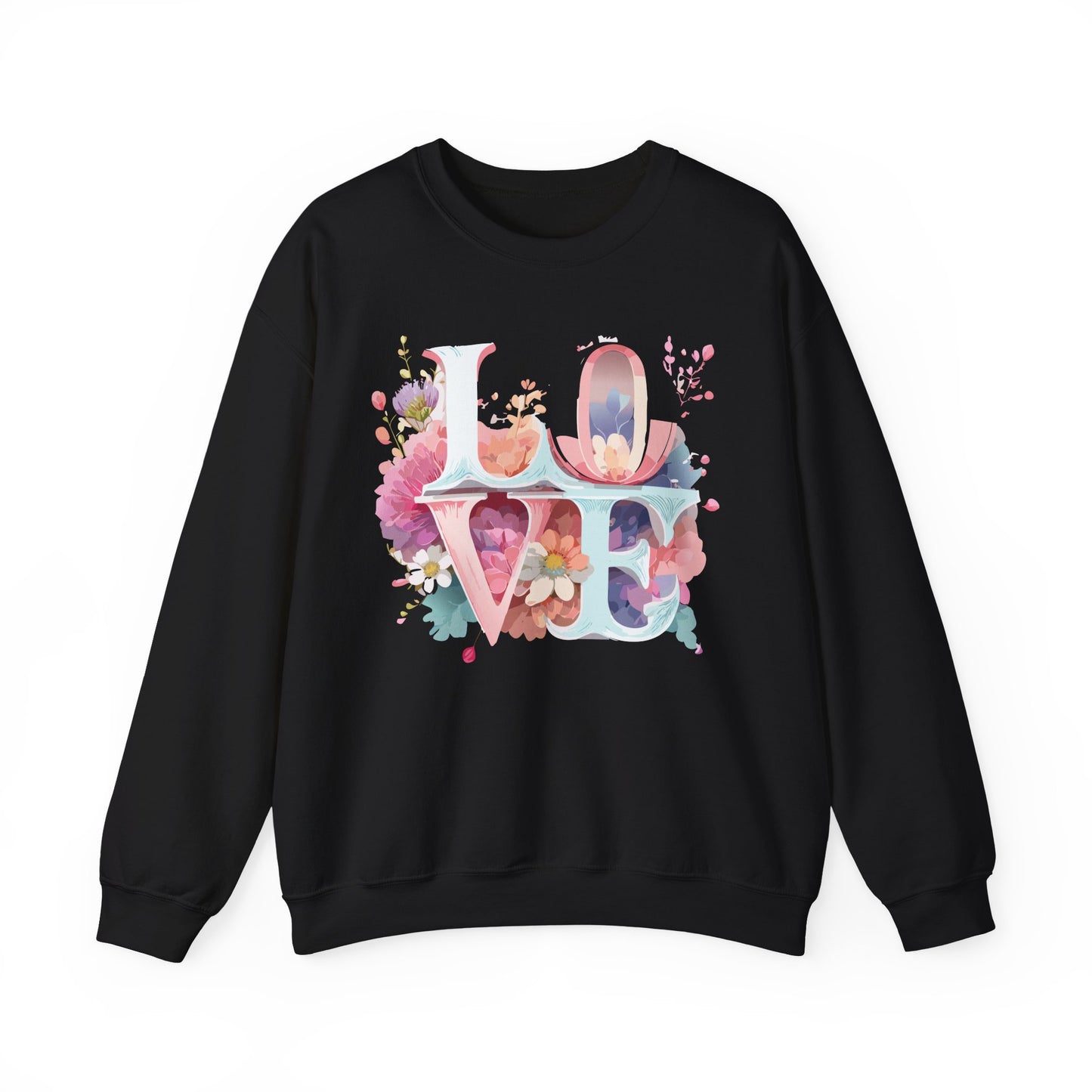 Floral Love Sweatshirt, Valentine's Day Sweatshirt, Love Flower Sweatshirt