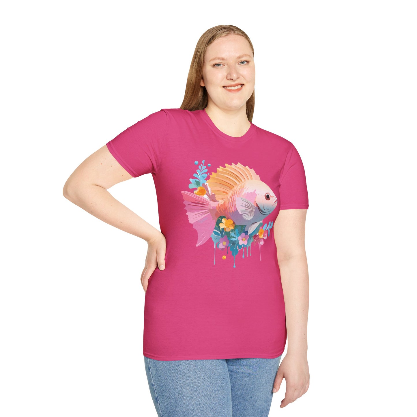 Fish Art Design Shirt, T Shirt with Fish, Graphic Shirt, Tee Shirt with Graphic Design, Shirt with Fish Graphic Art