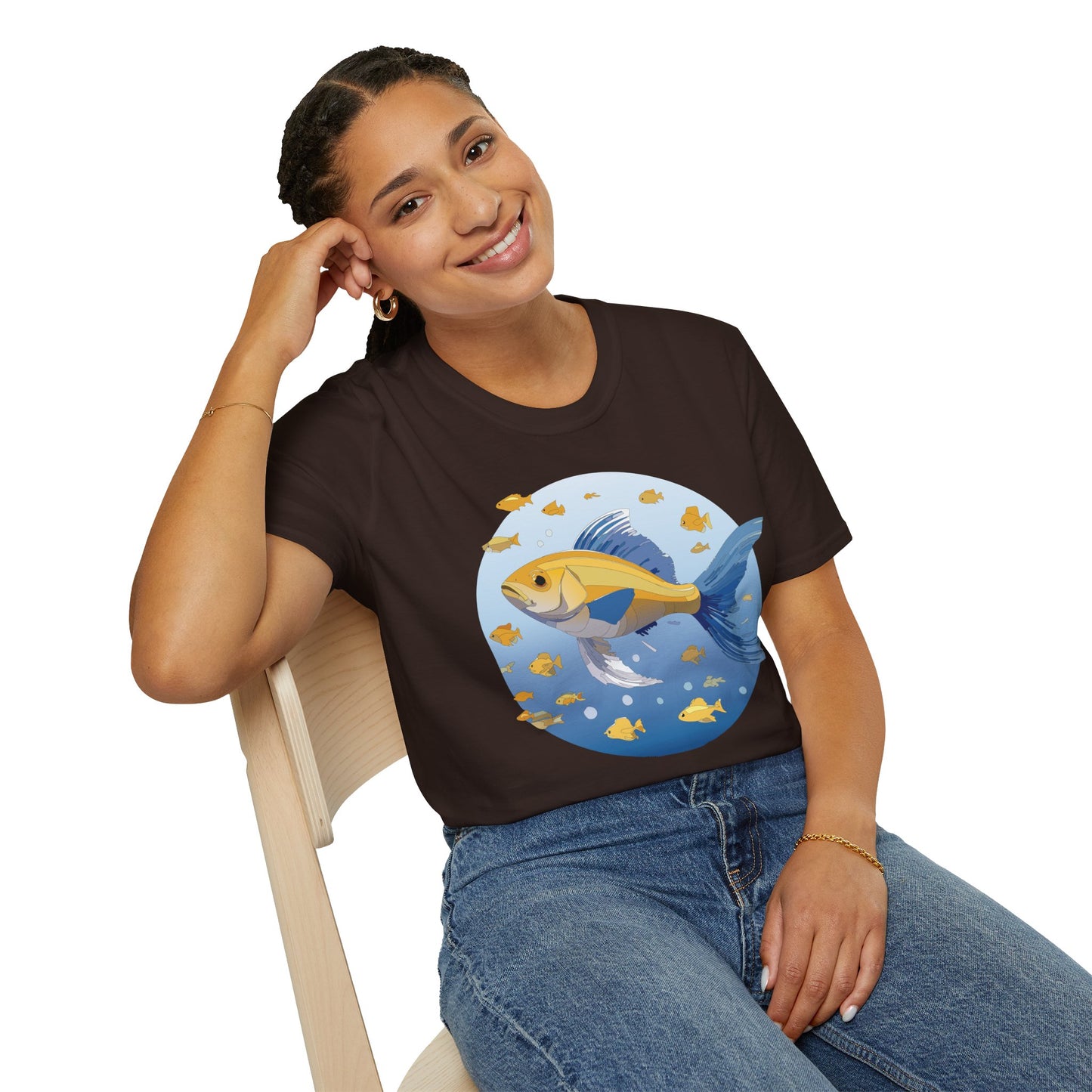 Fish Art Design Shirt, T Shirt with Fish, Graphic Shirt, Tee Shirt with Graphic Design, Shirt with Fish Graphic Art