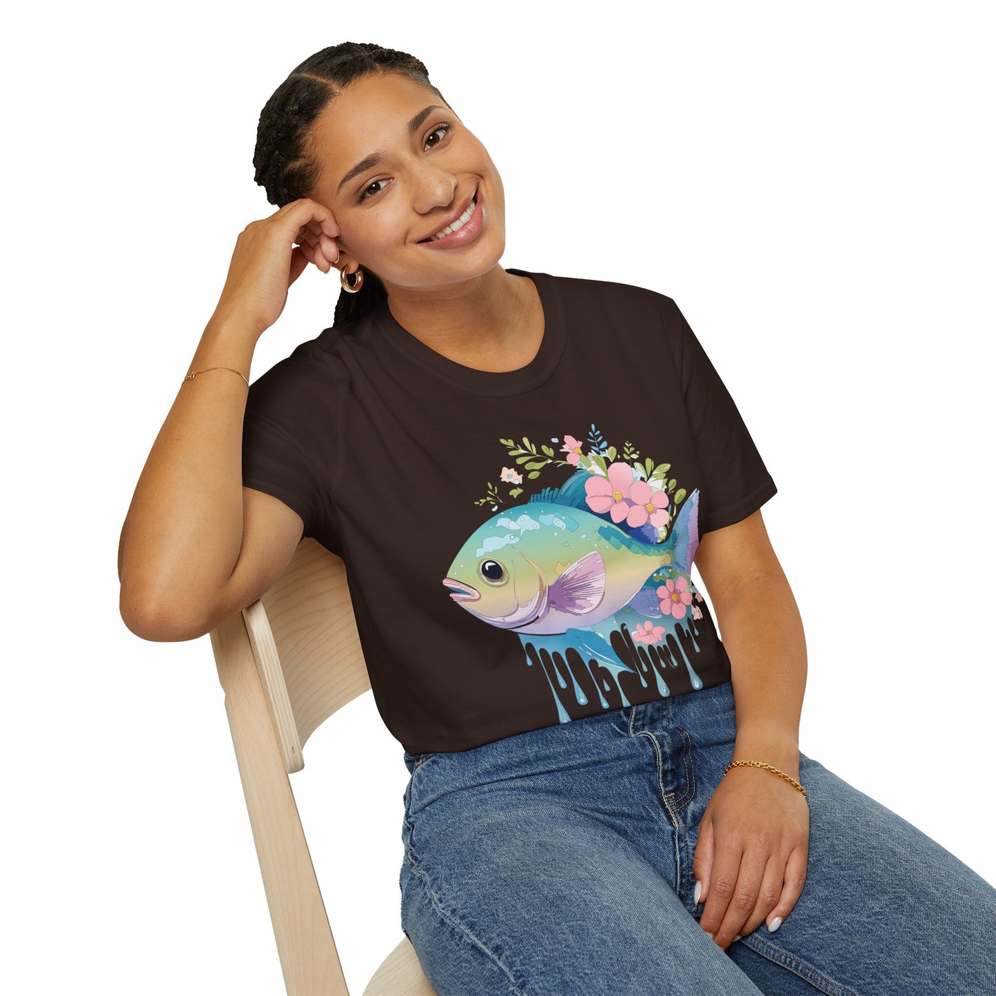 Fish Art Design Shirt, T Shirt with Fish, Graphic Shirt, Tee Shirt with Graphic Design, Shirt with Fish Graphic Art