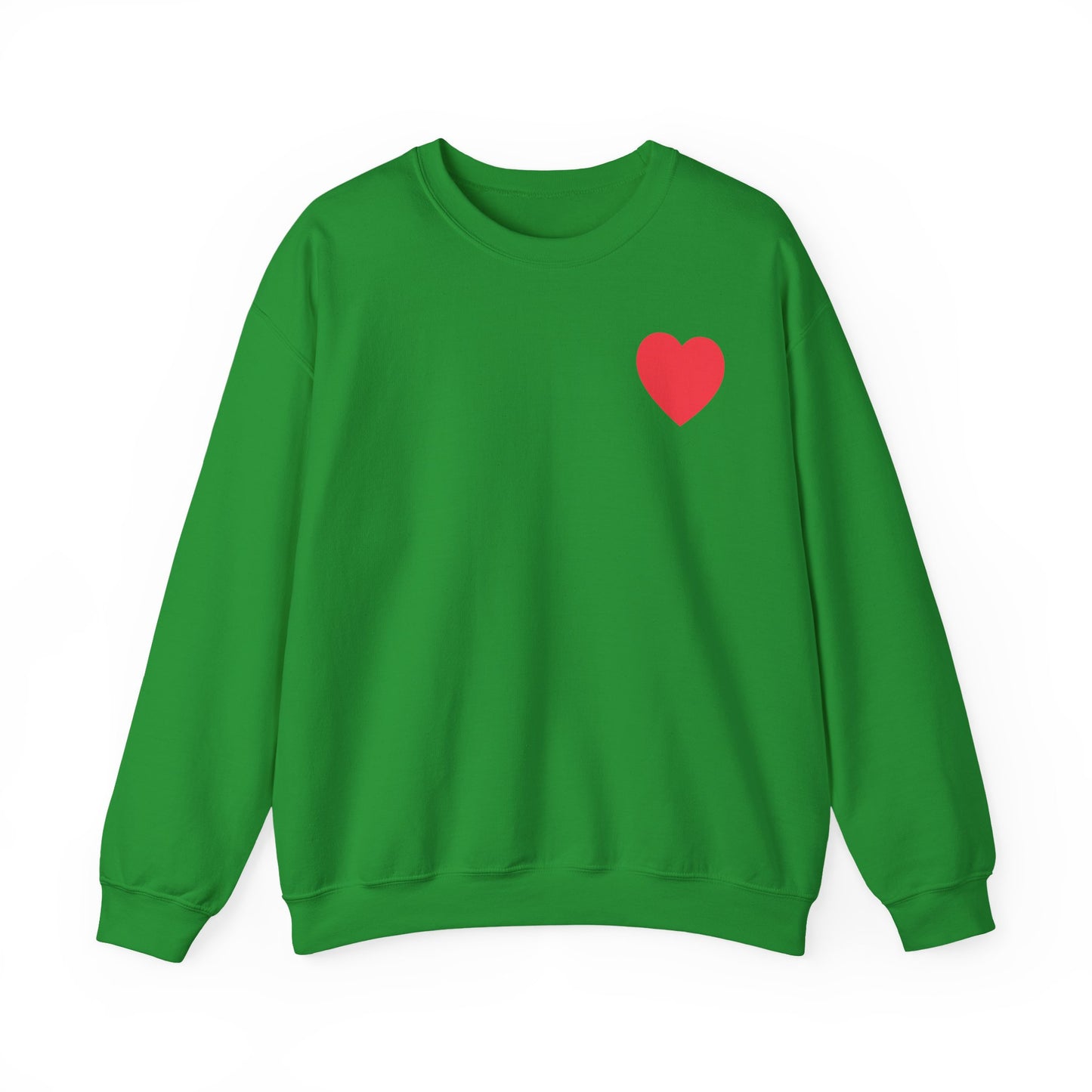 Small Red Heart Sweatshirt Unisex Love Design Gildan 18000 Heavy Blend Crewneck Valentines Day