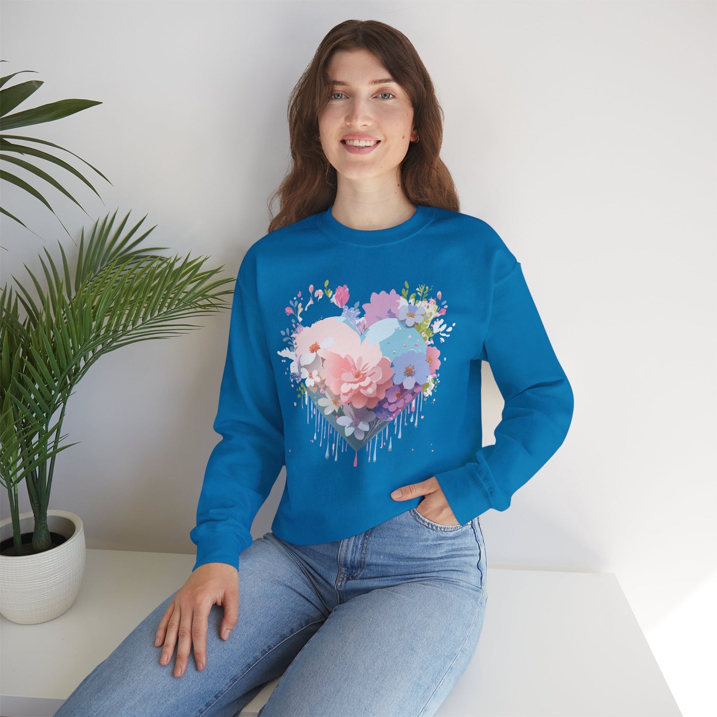 Floral Heart Sweatshirt, Floral Love Sweatshirt, Valentine's Day Sweatshirt, Heart Floral Sweatshirt