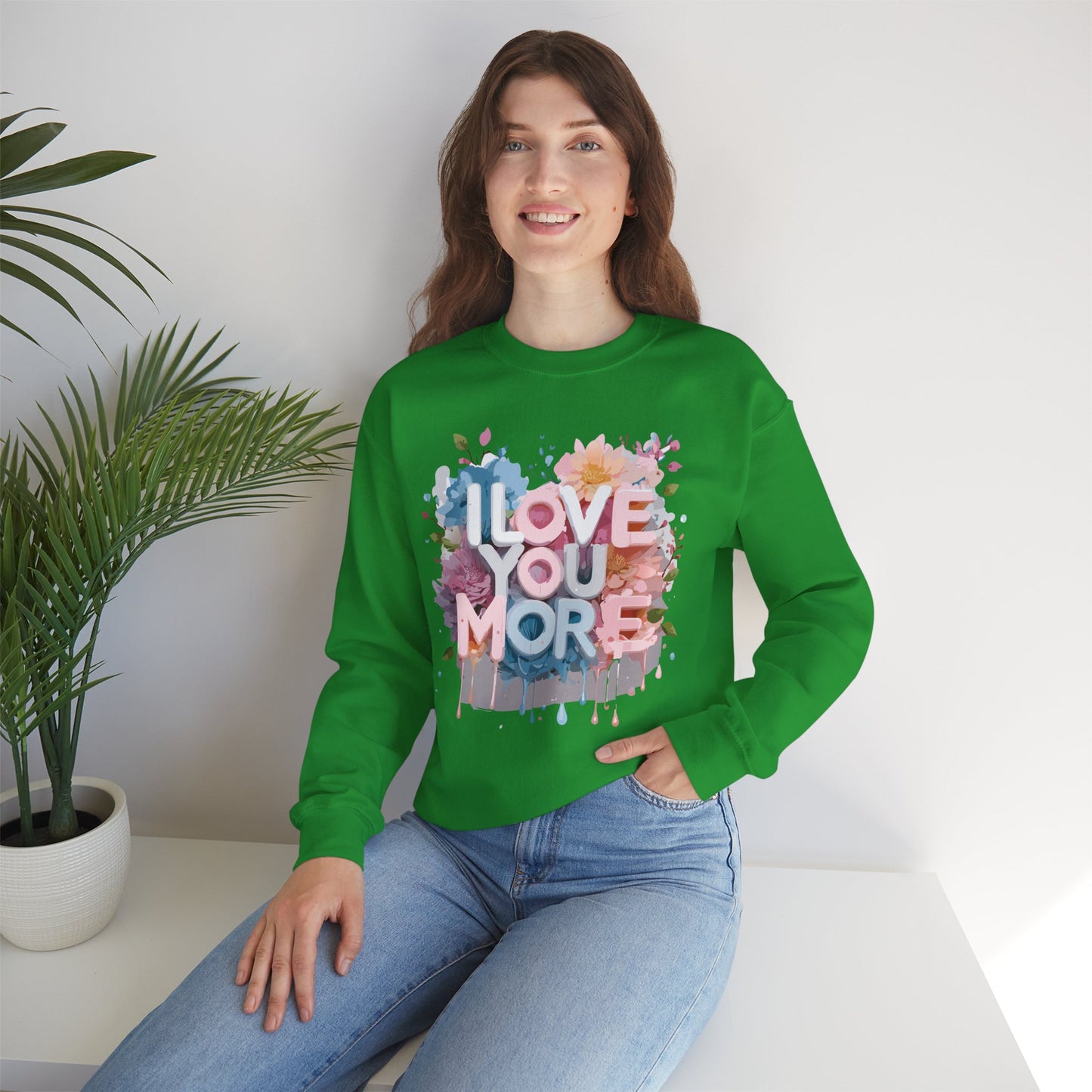 Floral Love Sweatshirt, Valentine's Day Sweatshirt, Love Flower Sweatshirt