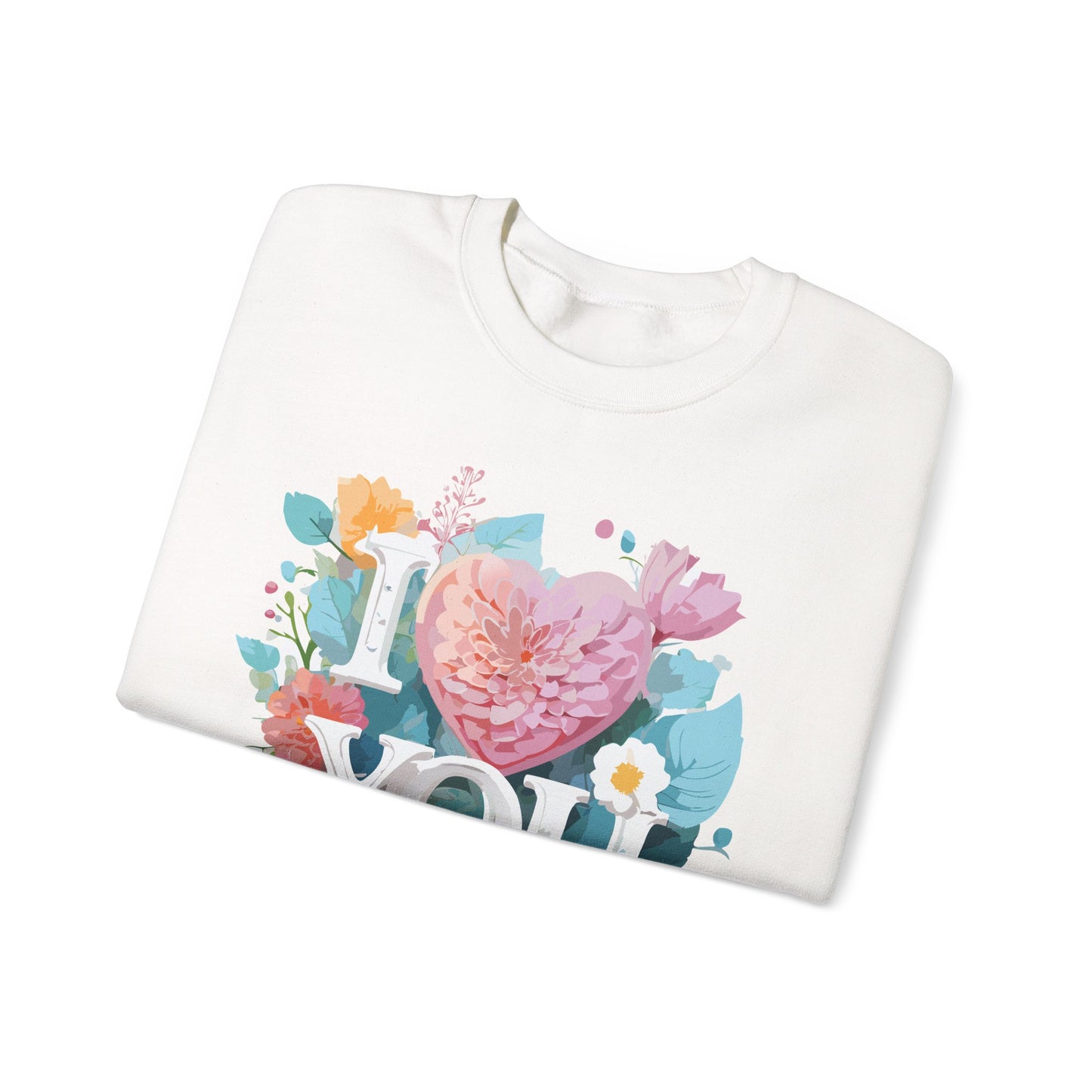 Floral Love Sweatshirt, Valentine's Day Sweatshirt, Love Flower Sweatshirt