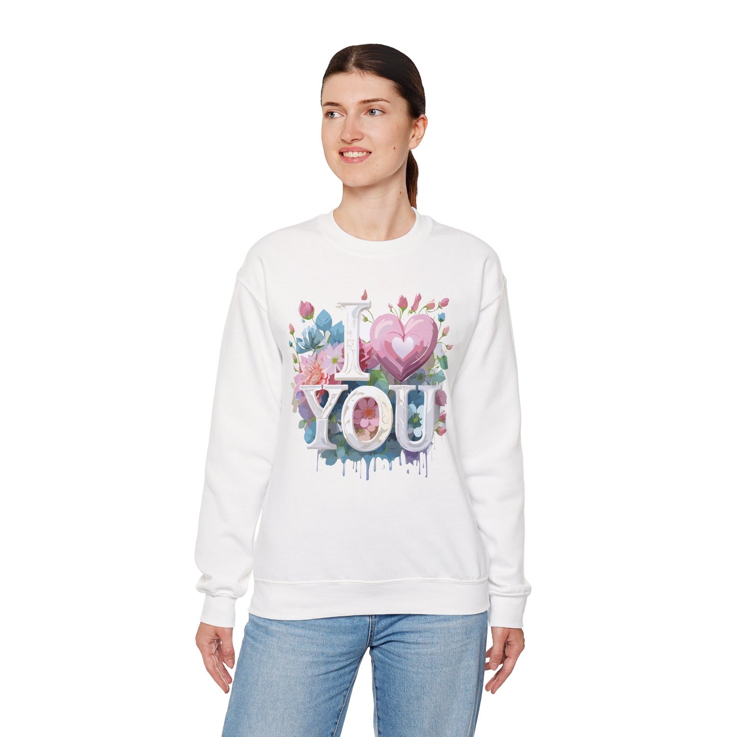 Floral Love Sweatshirt, Valentine's Day Sweatshirt, Love Flower Sweatshirt
