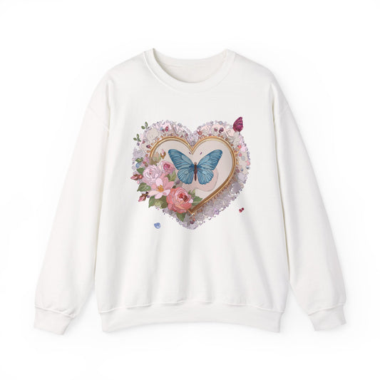 Floral Heart Sweatshirt, Floral Love Sweatshirt, Valentine's Day Sweatshirt, Heart Floral Sweatshirt