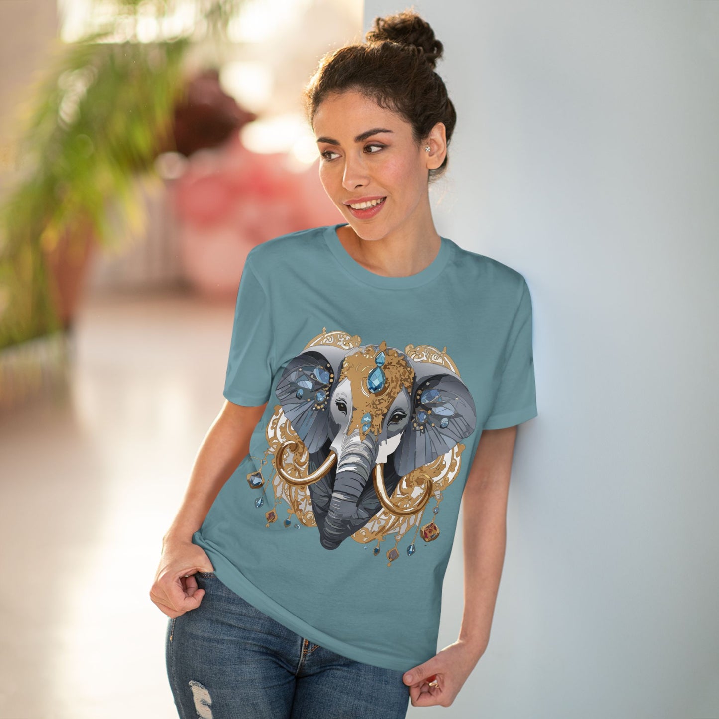 Organic T-shirt with Animals - Elephant