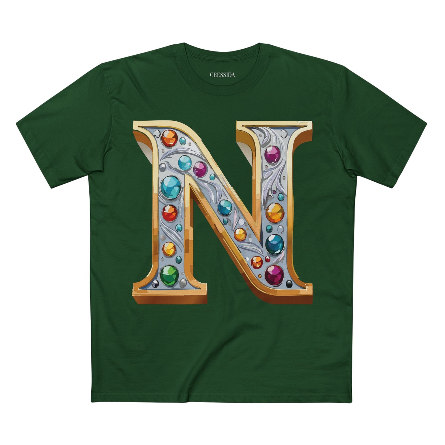 Letter Shirt, Shirt with Letters, Tee Shirt with Gold Letters