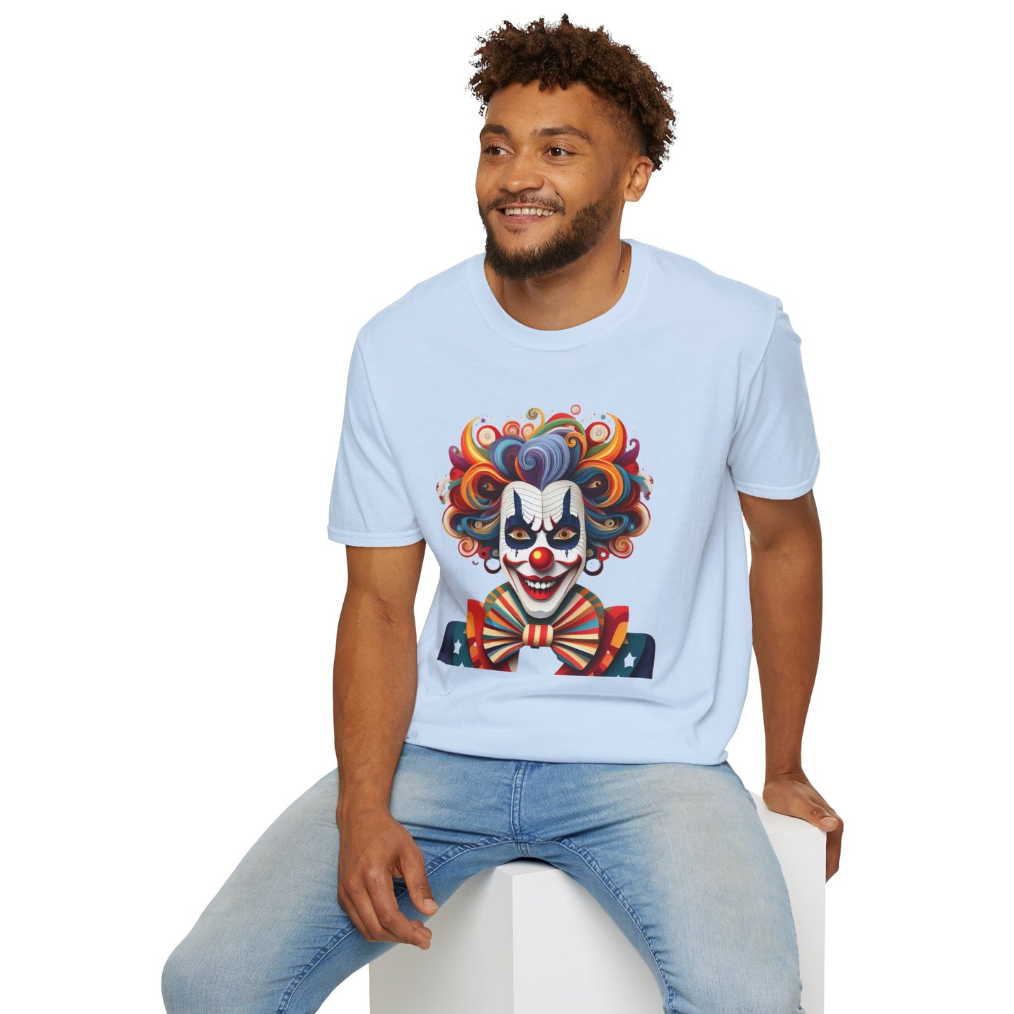 Clown Shirt, T Shirt with Clown, Funny Man Shirt, Tee Shirt with Funny Man, Circus Shirt, Shirt with Circus, Scary Man Shirt, Shirt with Scary Man