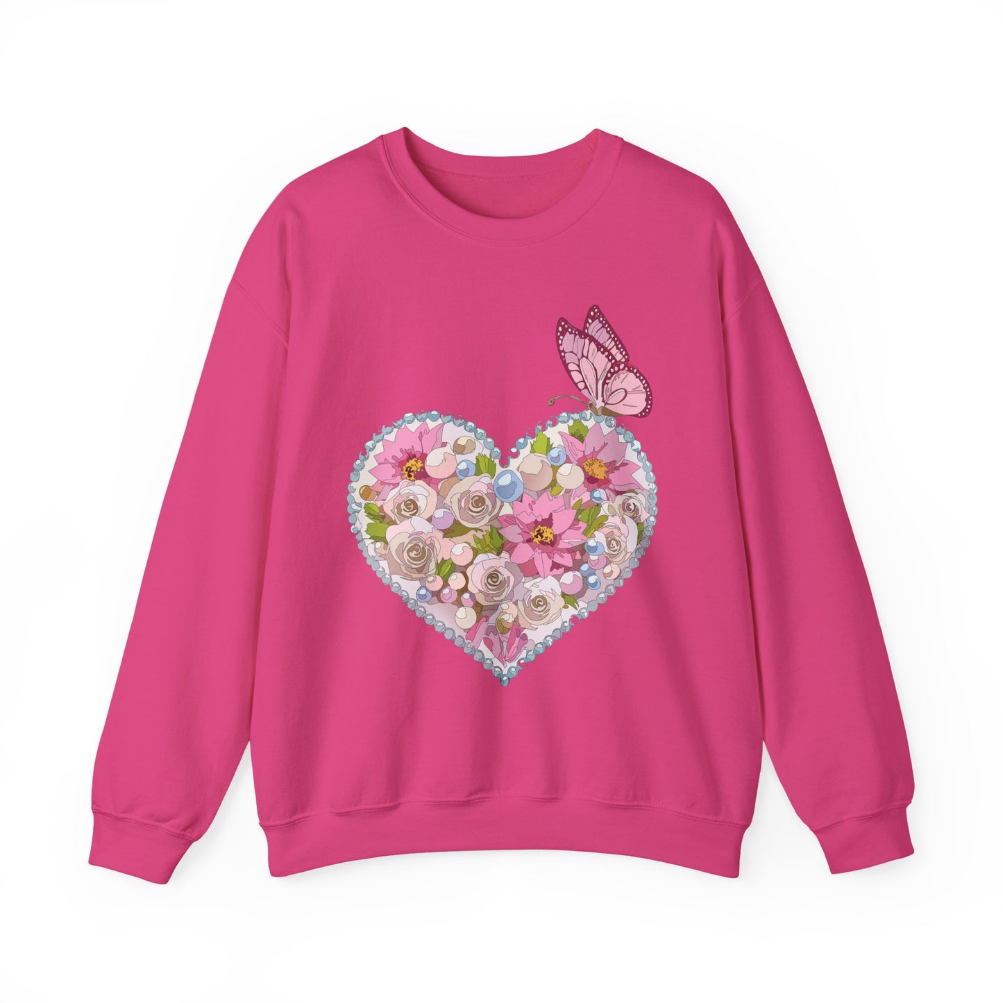 Floral Heart Sweatshirt, Floral Love Sweatshirt, Valentine's Day Sweatshirt, Heart Floral Sweatshirt