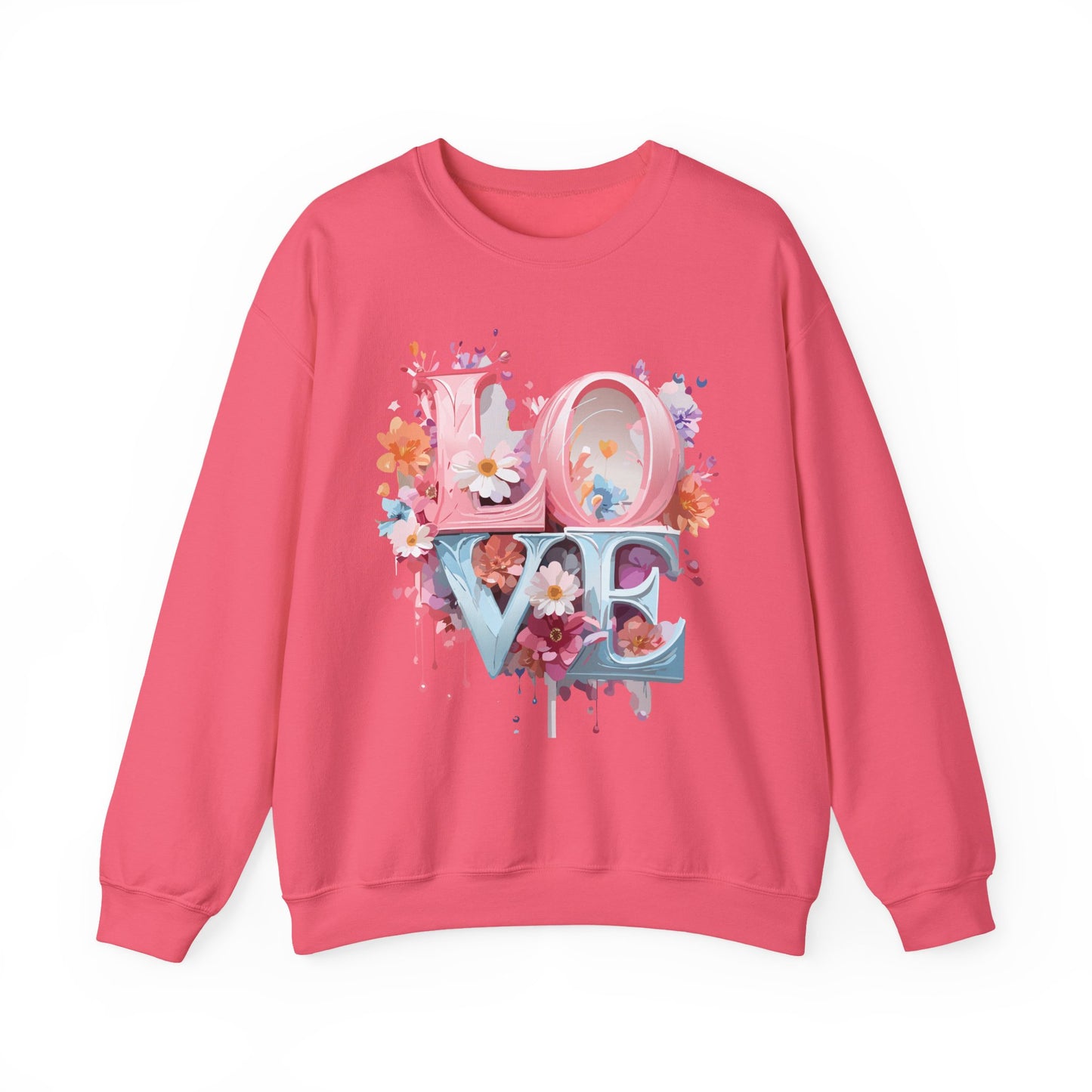 Floral Love Sweatshirt, Valentine's Day Sweatshirt, Love Flower Sweatshirt