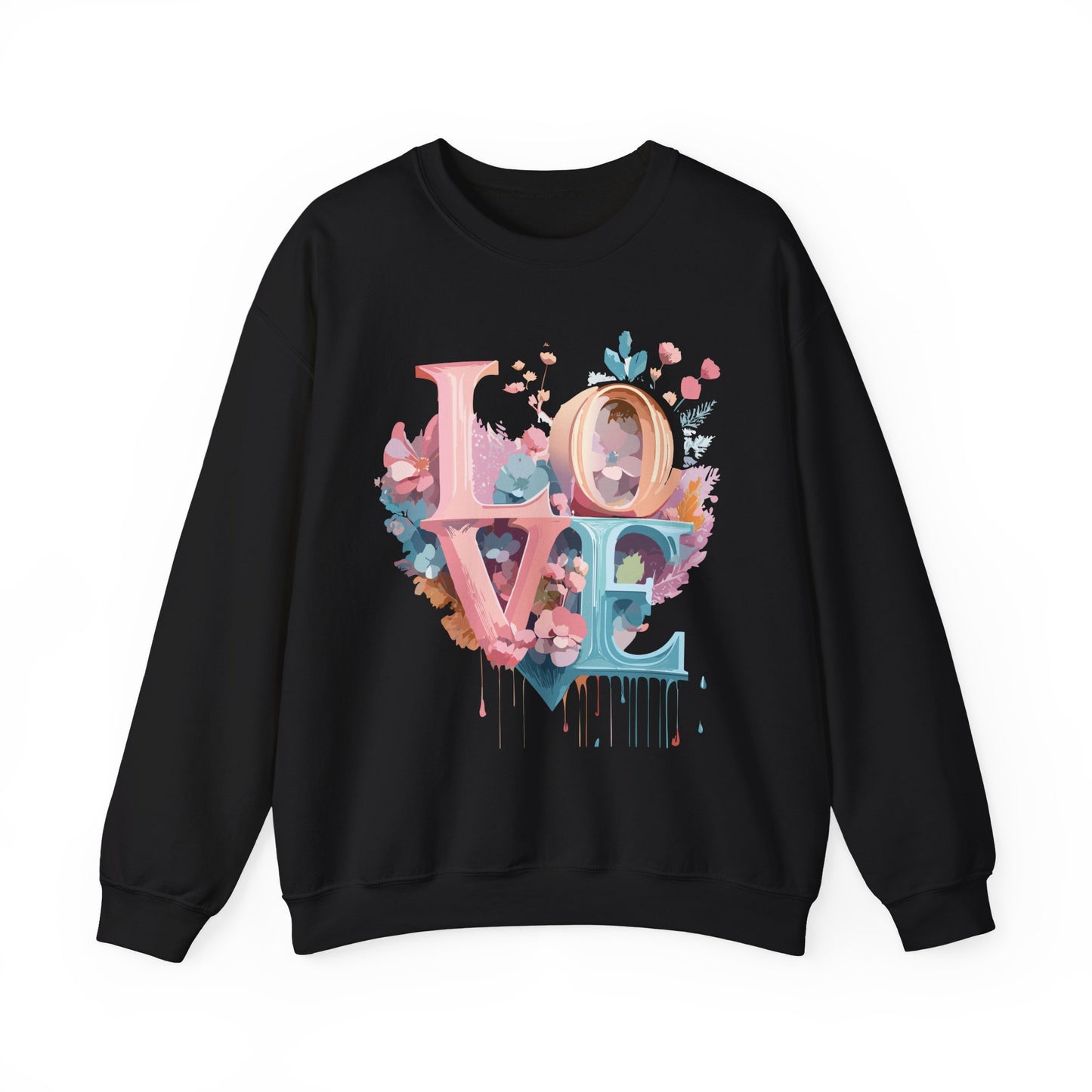 Floral Love Sweatshirt, Valentine's Day Sweatshirt, Love Flower Sweatshirt