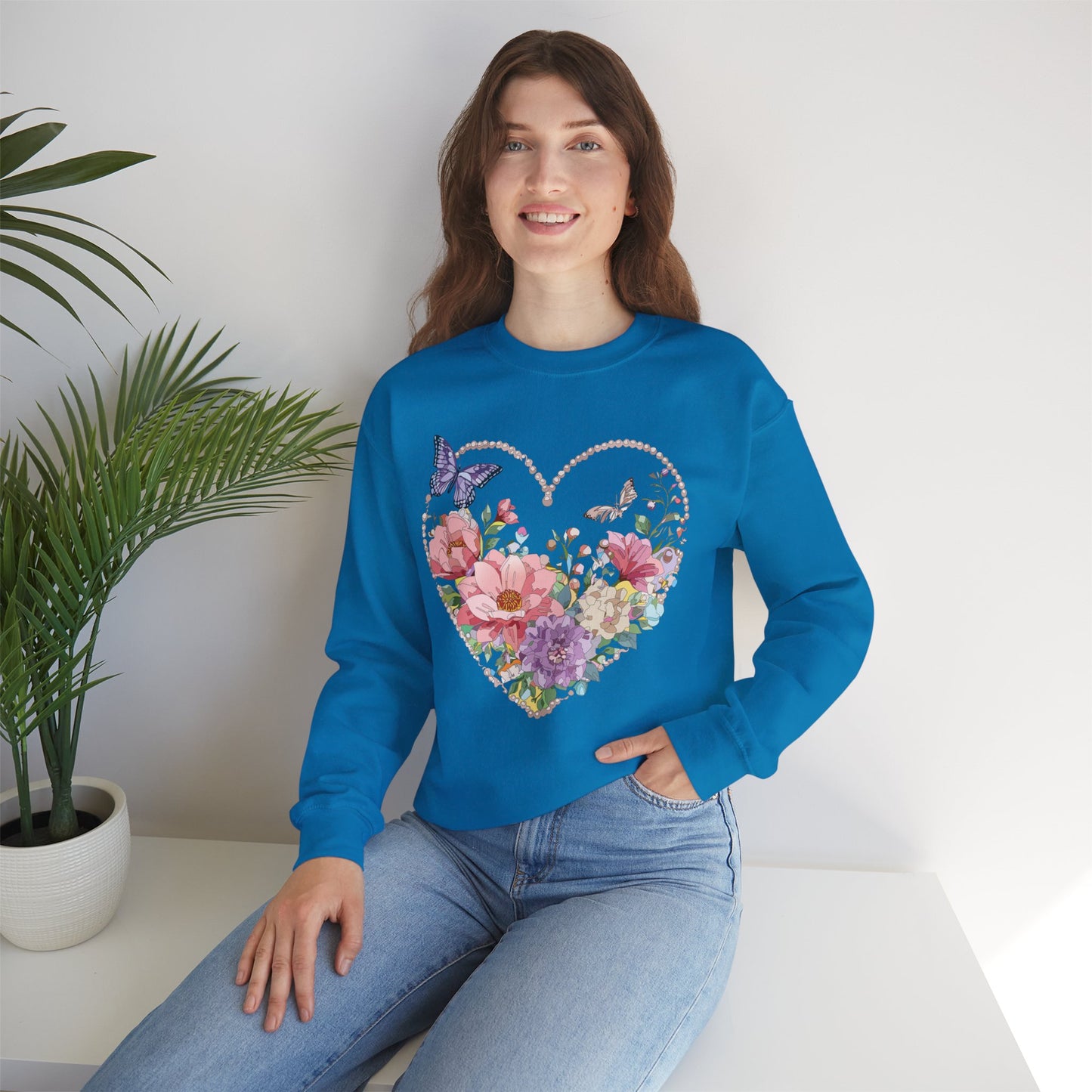 Floral Heart Sweatshirt, Floral Love Sweatshirt, Valentine's Day Sweatshirt, Heart Floral Sweatshirt