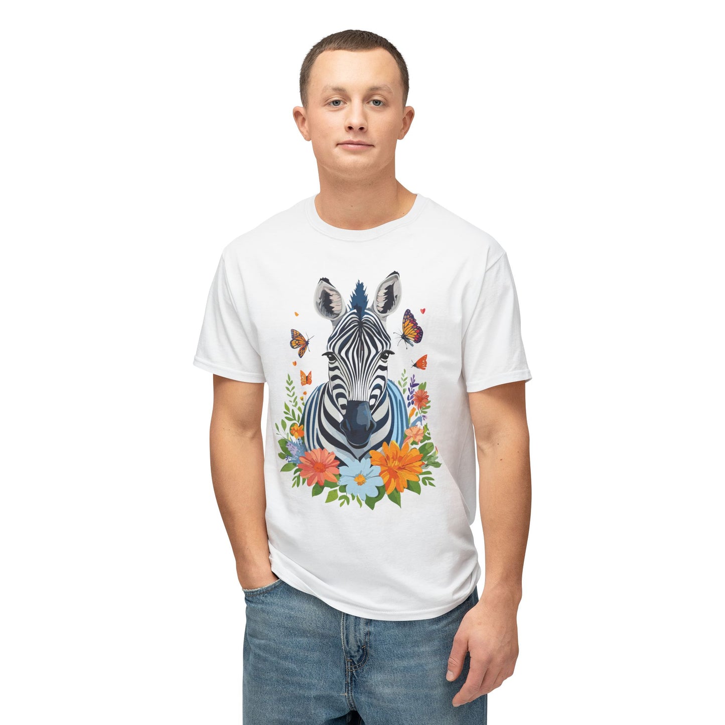 Zebra T-Shirt, Vintage Zebra Tee, Floral Tees, Zebra Art Design Shirt, Tee Shirt with Zebra 8