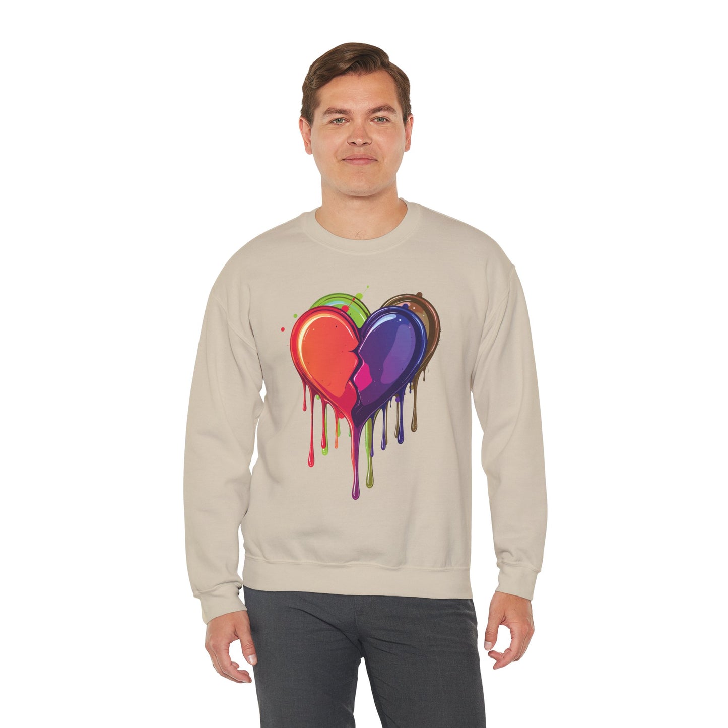 Double Bleeding Heart Sweatshirt, Big Heart Sweatshirt, Love Sweatshirt, Valentine's Day Sweatshirt, Heart Sweatshirt 119