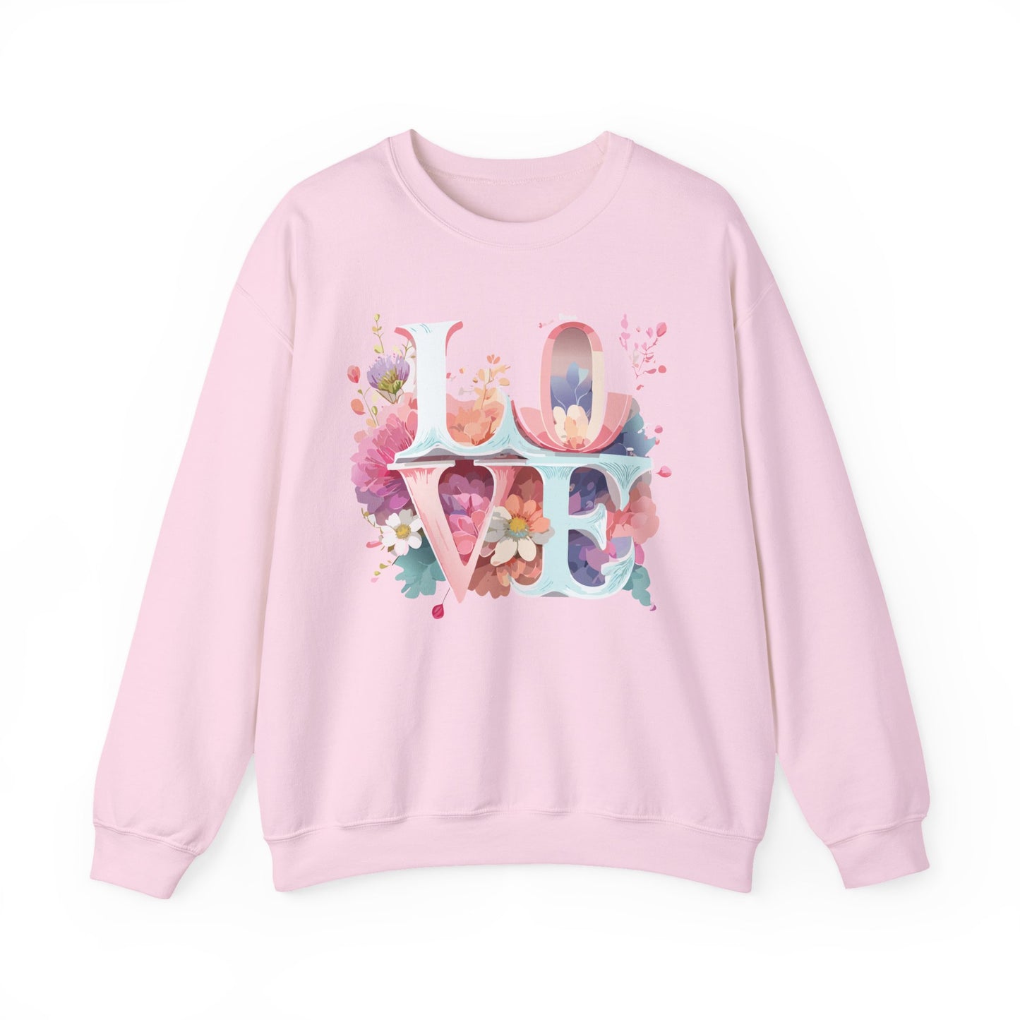 Floral Love Sweatshirt, Valentine's Day Sweatshirt, Love Flower Sweatshirt