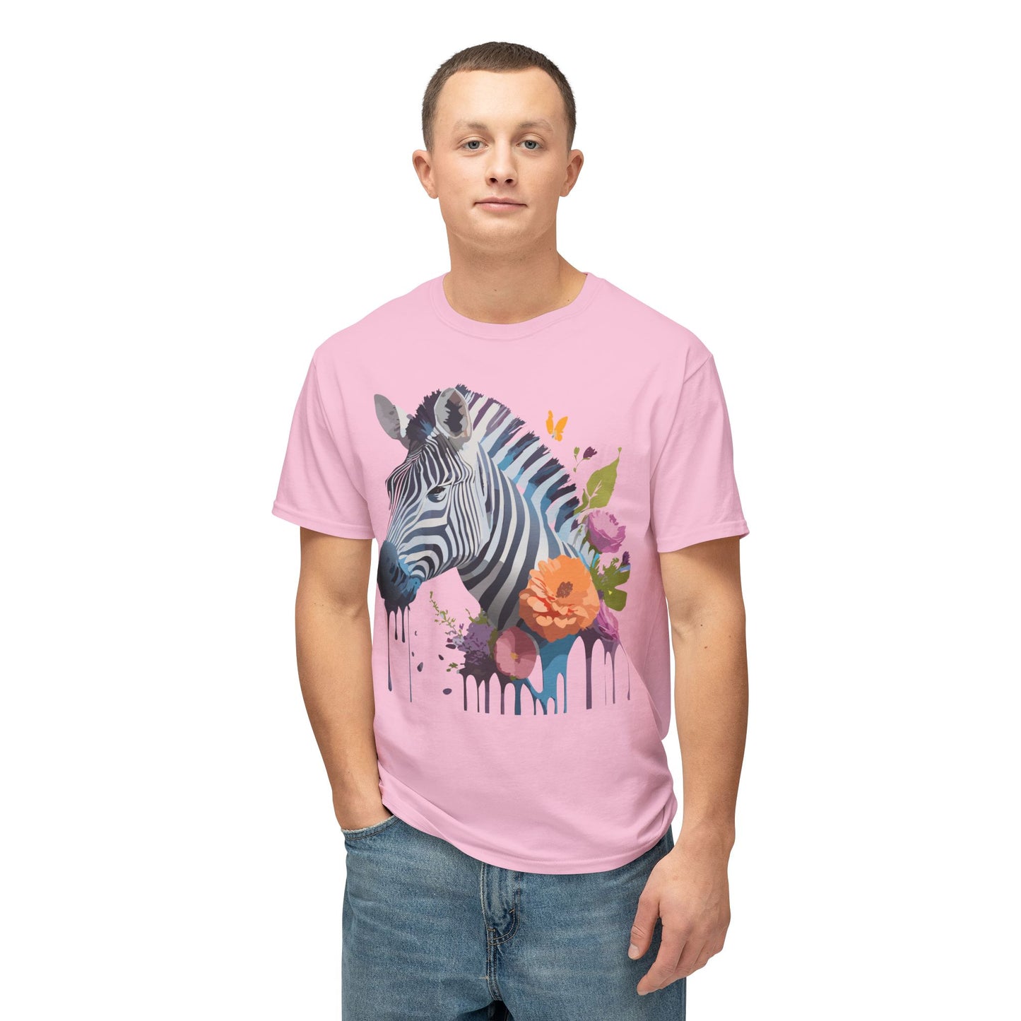 Zebra T-Shirt, Vintage Zebra Tee, Floral Tees, Zebra Art Design Shirt, Tee Shirt with Zebra 9