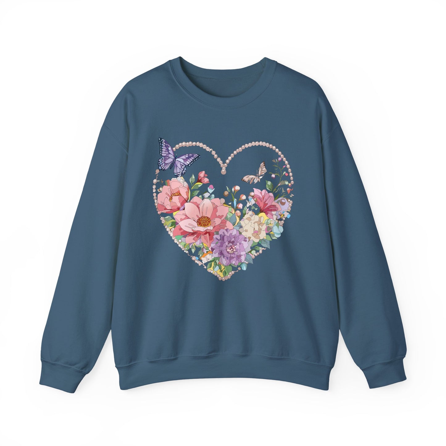 Floral Heart Sweatshirt, Floral Love Sweatshirt, Valentine's Day Sweatshirt, Heart Floral Sweatshirt