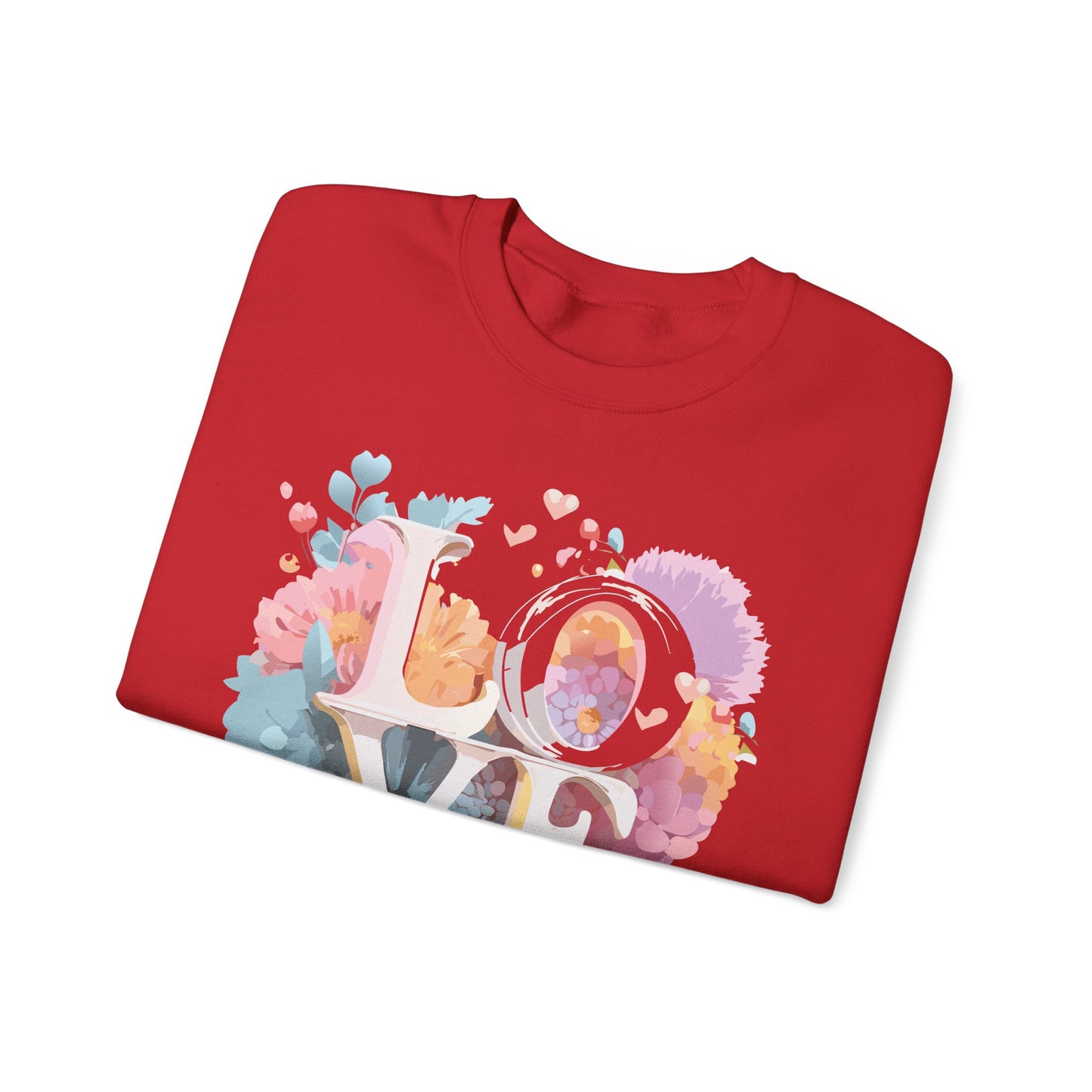 Floral Love Sweatshirt, Valentine's Day Sweatshirt, Love Flower Sweatshirt