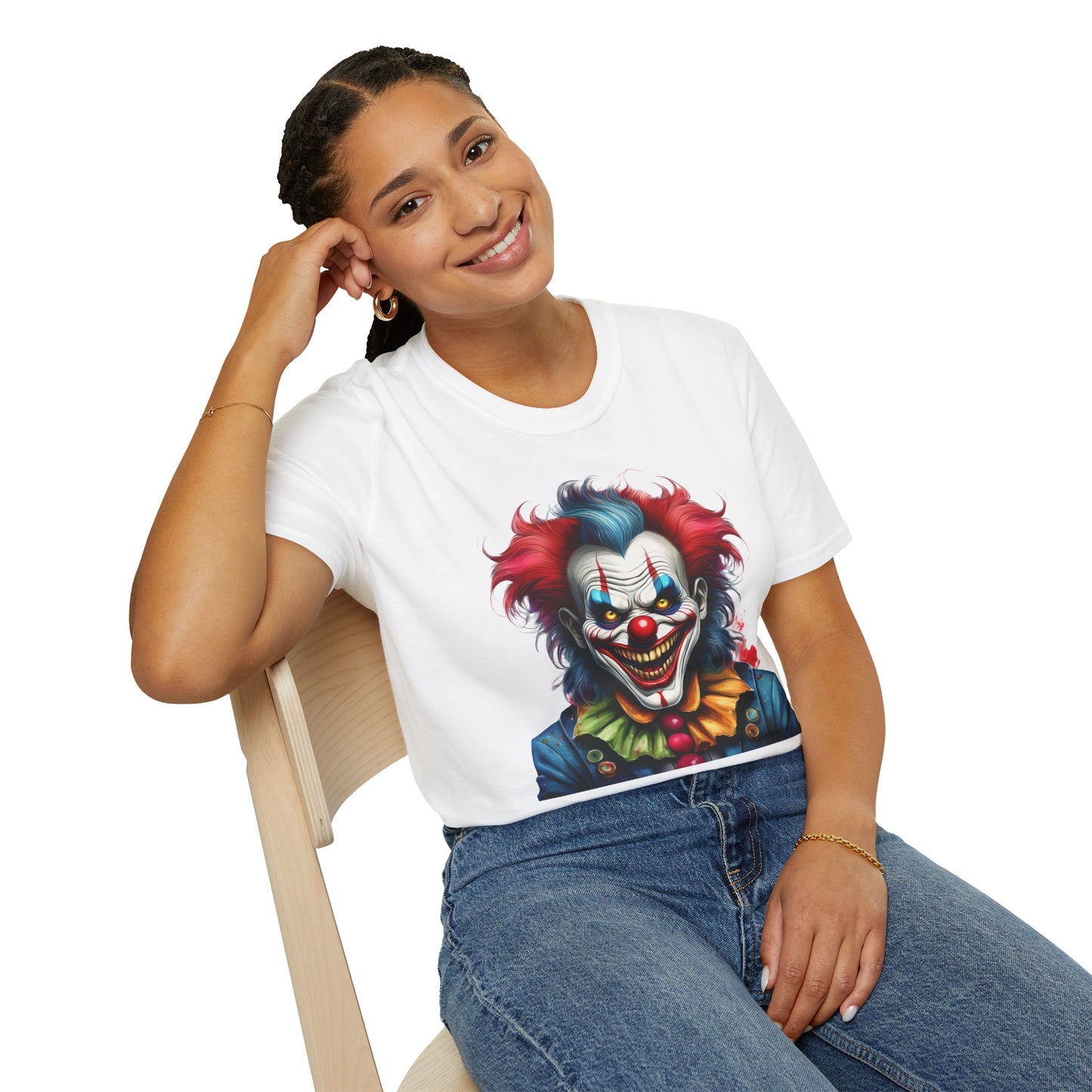 Clown Shirt, T Shirt with Clown, Funny Man Shirt, Tee Shirt with Funny Man, Circus Shirt, Shirt with Circus, Scary Man Shirt, Shirt with Scary Man