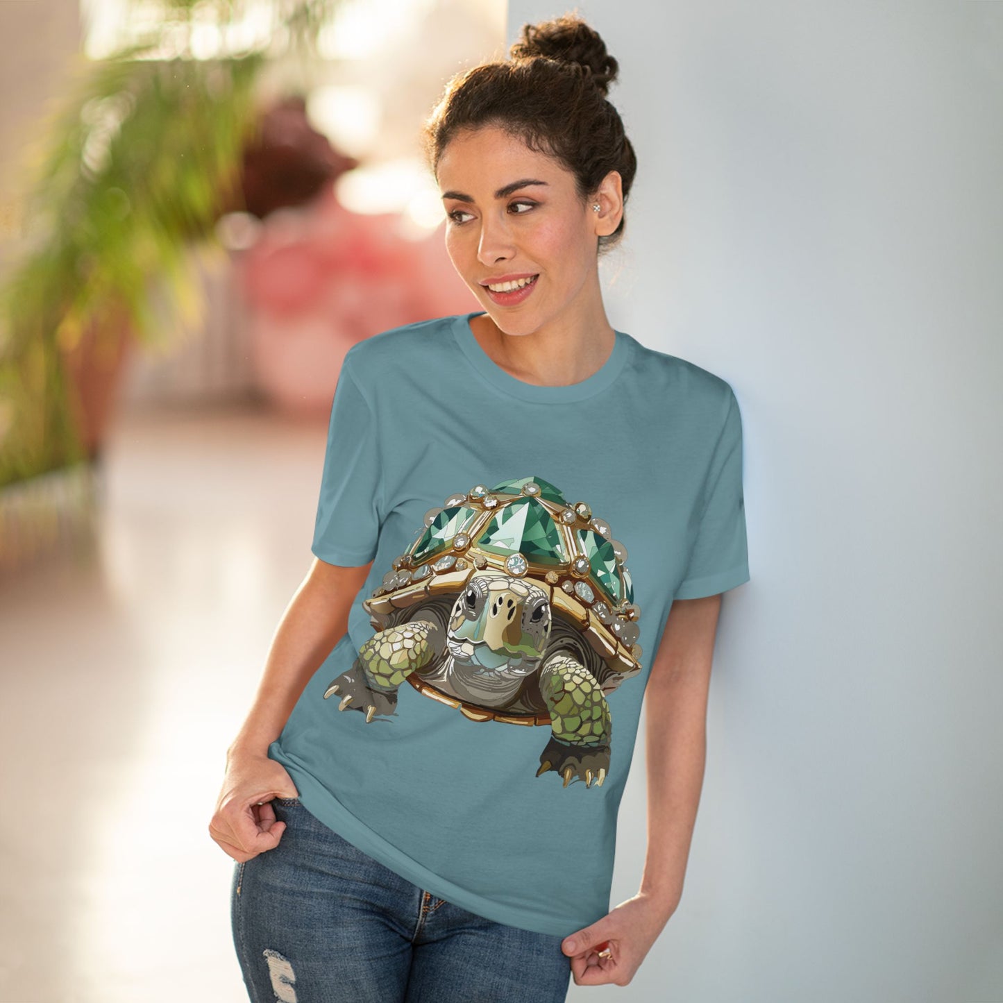 Organic T-shirt with Animals - Turtle