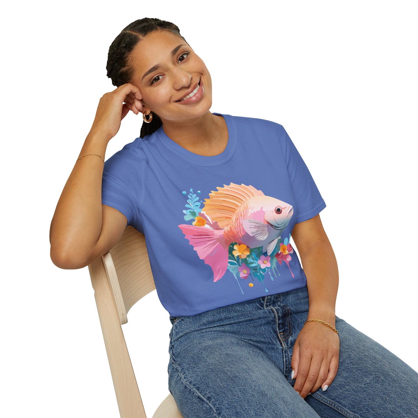 Fish Art Design Shirt, T Shirt with Fish, Graphic Shirt, Tee Shirt with Graphic Design, Shirt with Fish Graphic Art