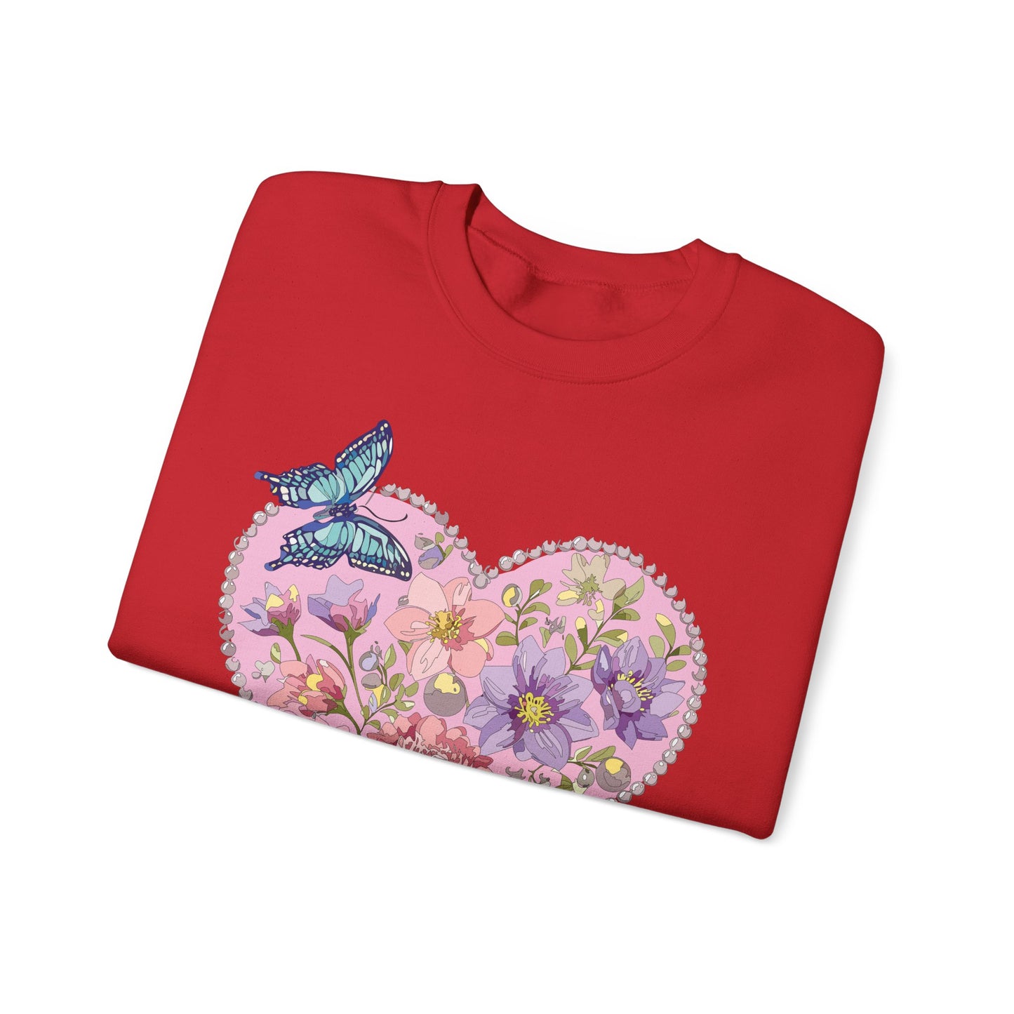 Floral Heart Sweatshirt, Floral Love Sweatshirt, Valentine's Day Sweatshirt, Heart Floral Sweatshirt