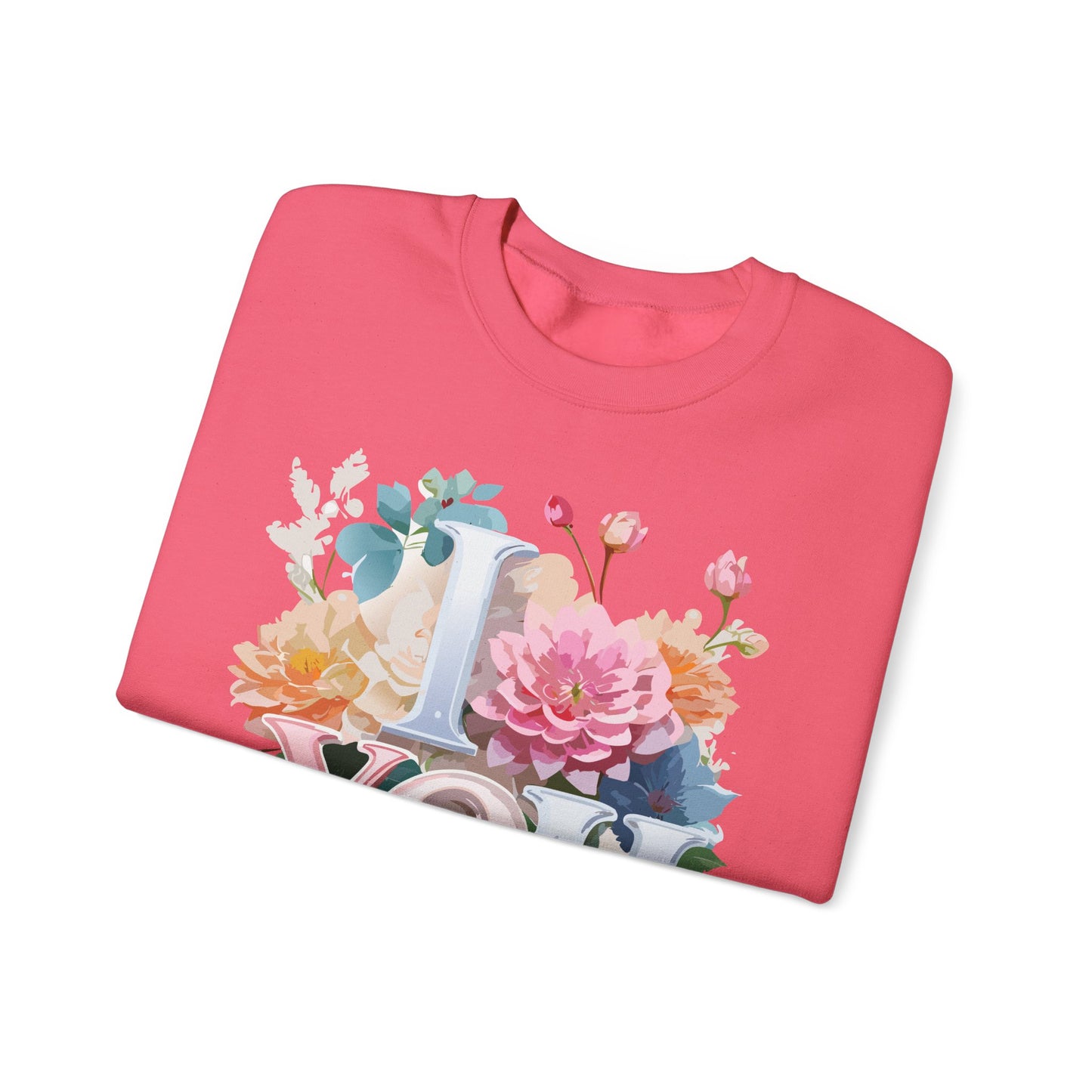 Floral Love Sweatshirt, Valentine's Day Sweatshirt, Love Flower Sweatshirt