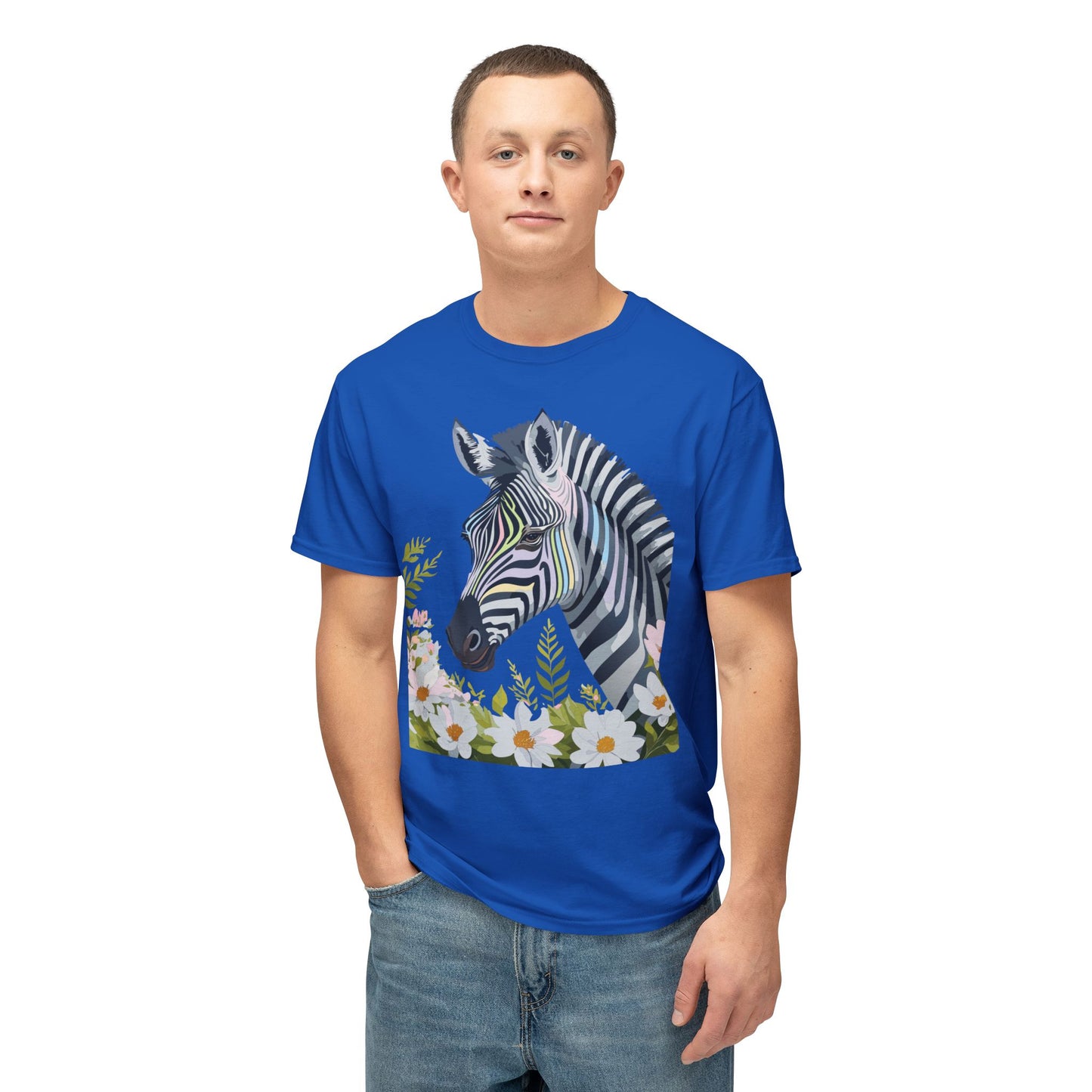 Zebra T-Shirt, Vintage Zebra Tee, Floral Tees, Zebra Art Design Shirt, Tee Shirt with Zebra 7