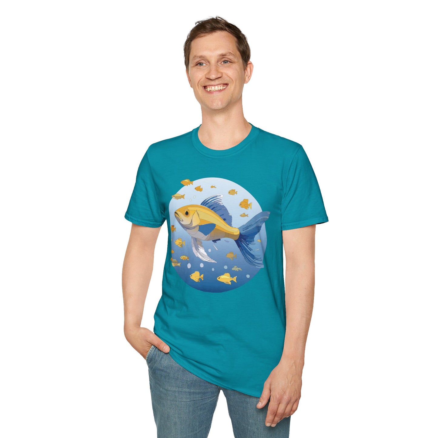 Fish Art Design Shirt, T Shirt with Fish, Graphic Shirt, Tee Shirt with Graphic Design, Shirt with Fish Graphic Art