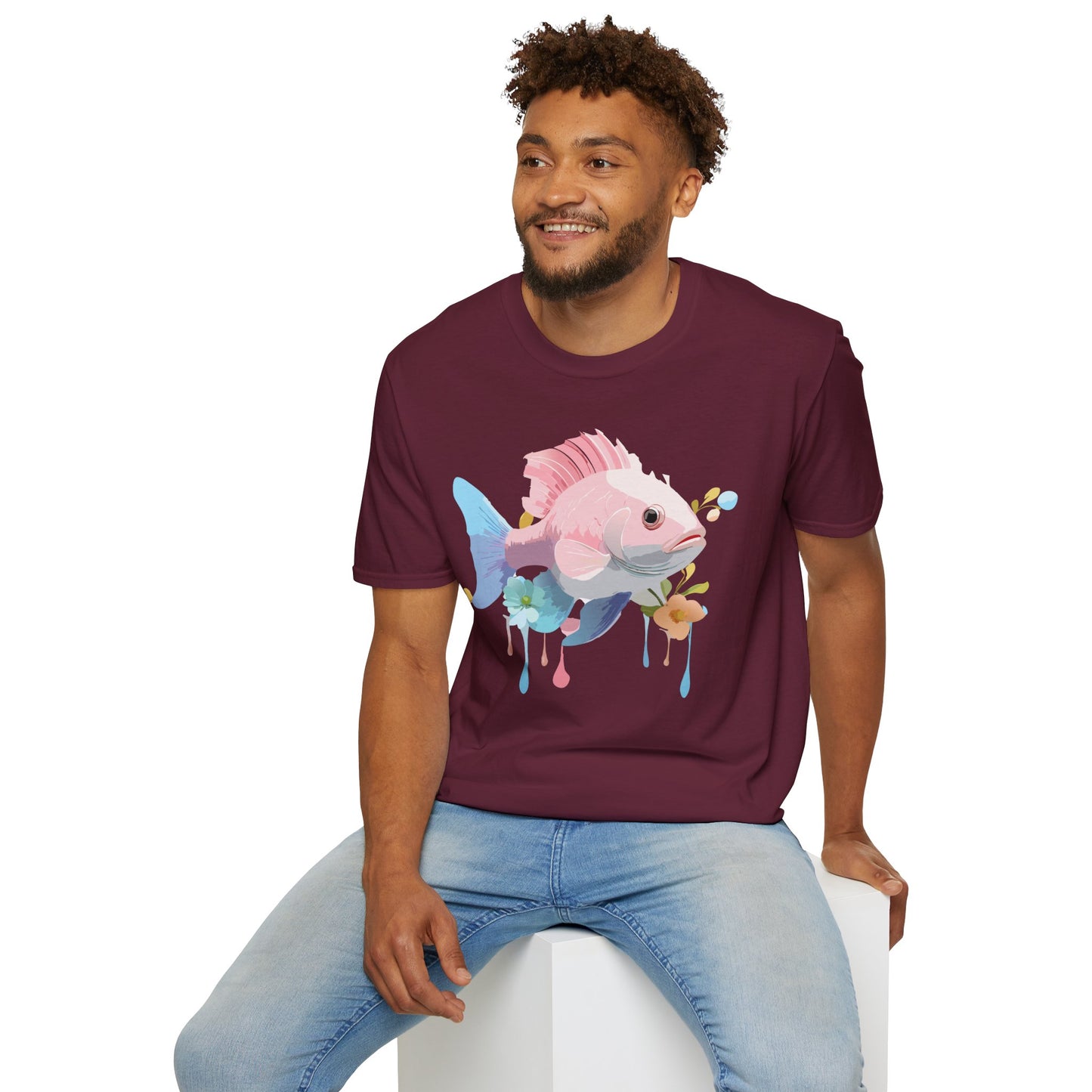 Fish Art Design Shirt, T Shirt with Fish, Graphic Shirt, Tee Shirt with Graphic Design, Shirt with Fish Graphic Art