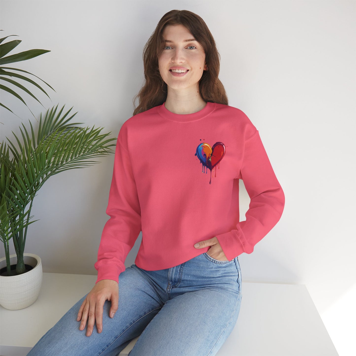 Small Bleeding Heart Sweatshirt, Small Heart Sweatshirt, Valentine's Day Sweatshirt, Heart Sweatshirt 117