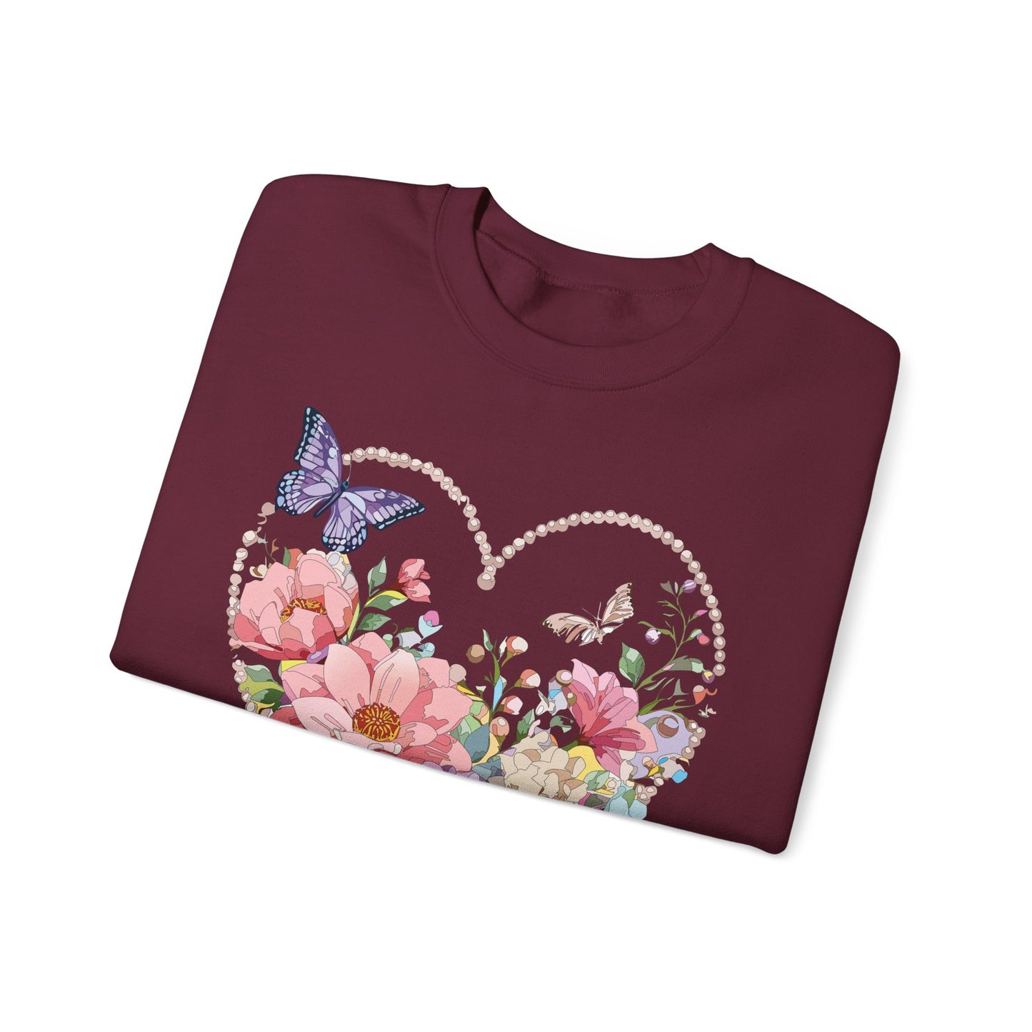 Floral Heart Sweatshirt, Floral Love Sweatshirt, Valentine's Day Sweatshirt, Heart Floral Sweatshirt