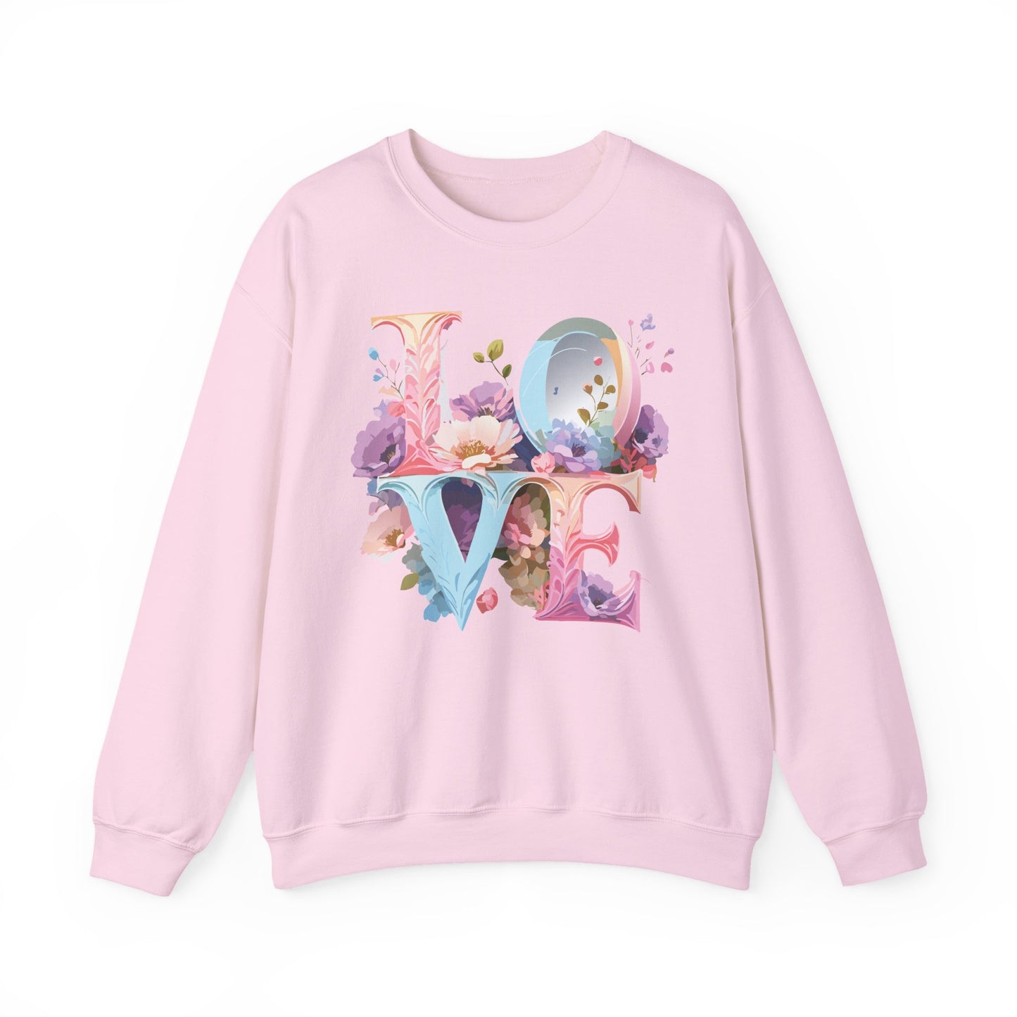 Floral Love Sweatshirt, Valentine's Day Sweatshirt, Love Flower Sweatshirt