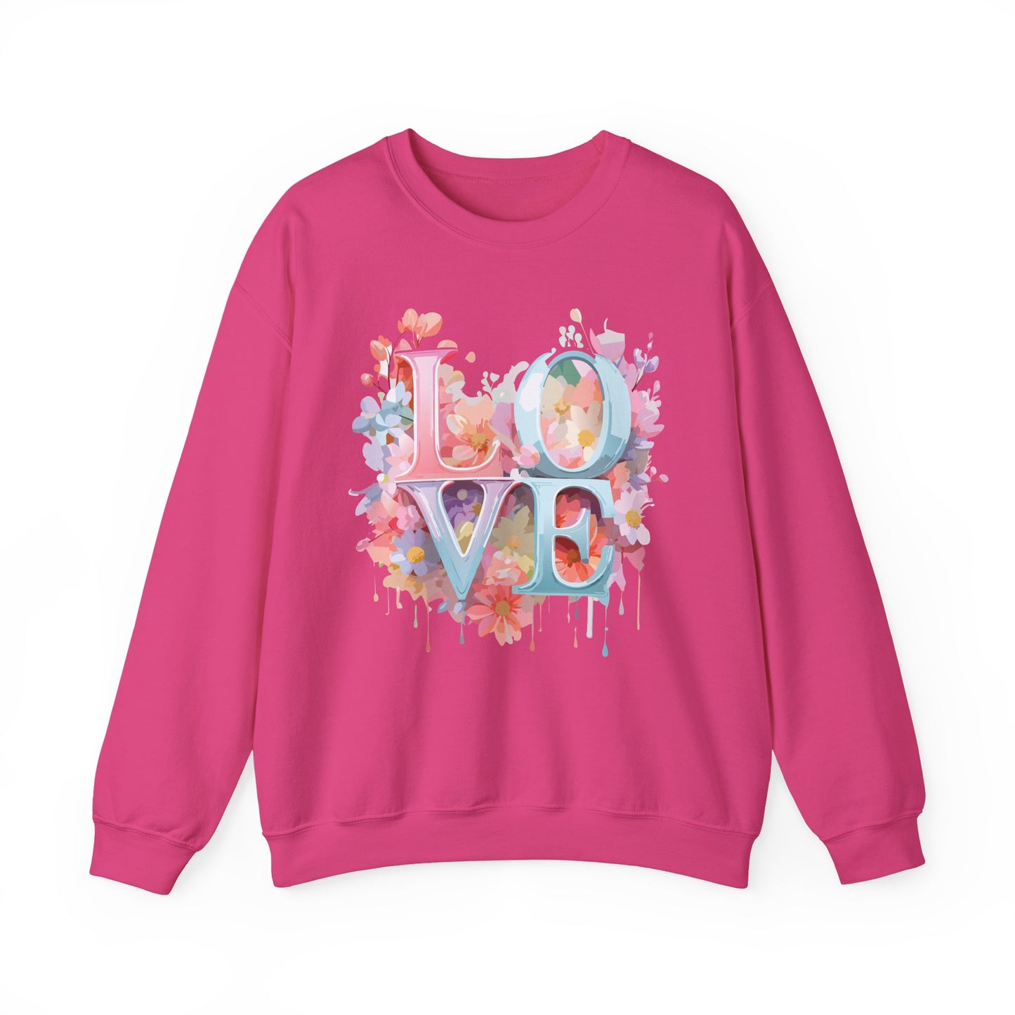 Floral Love Sweatshirt, Valentine's Day Sweatshirt, Love Flower Sweatshirt