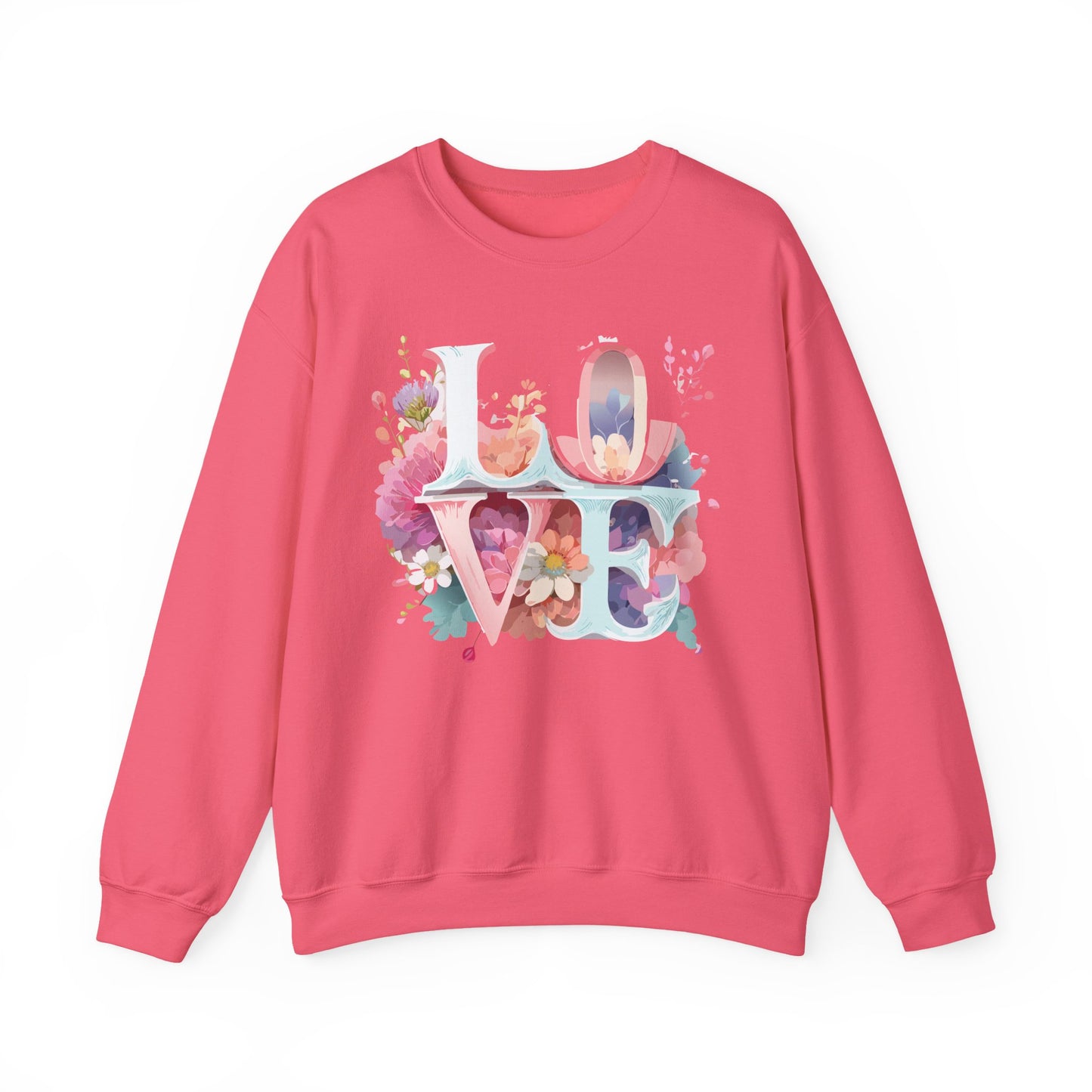 Floral Love Sweatshirt, Valentine's Day Sweatshirt, Love Flower Sweatshirt