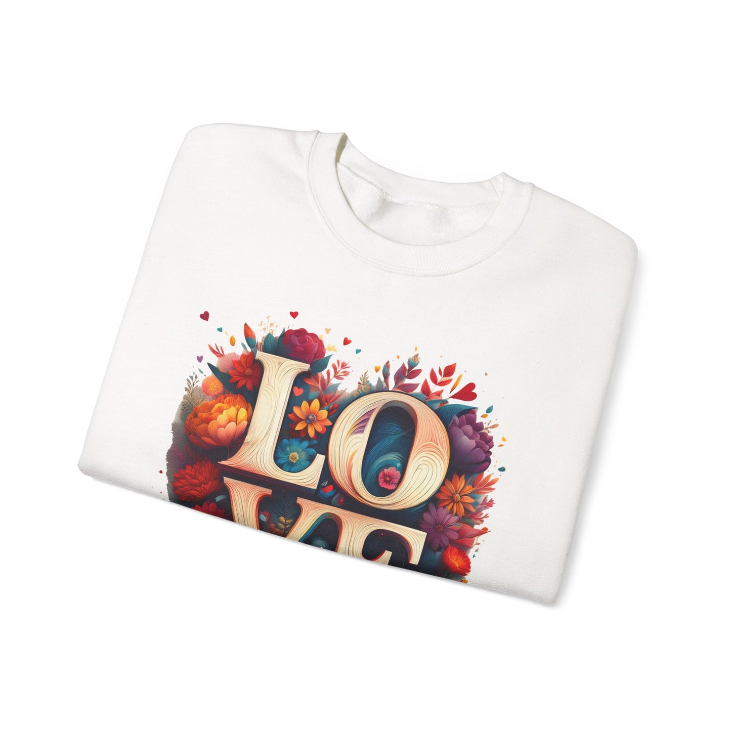 Floral Love Sweatshirt, Valentine's Day Sweatshirt, Love Flower Sweatshirt