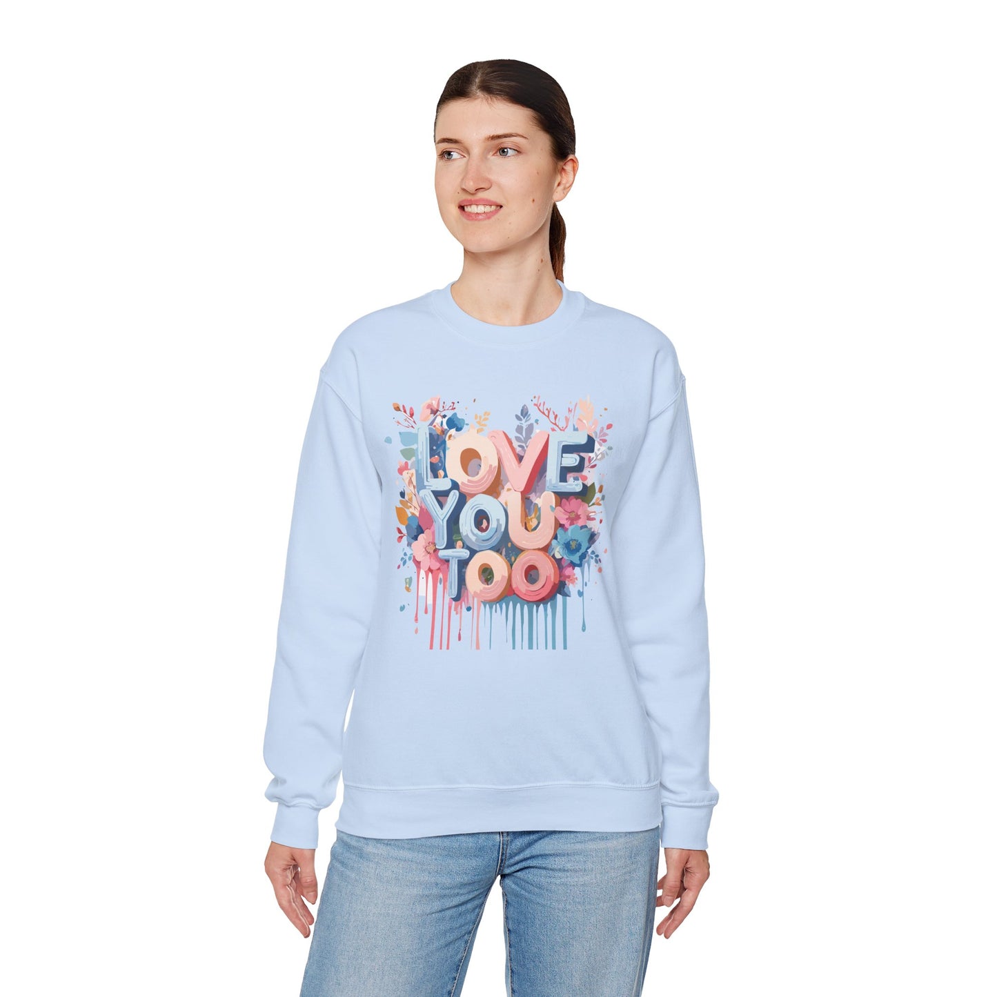 Floral Love Sweatshirt, Valentine's Day Sweatshirt, Love Flower Sweatshirt