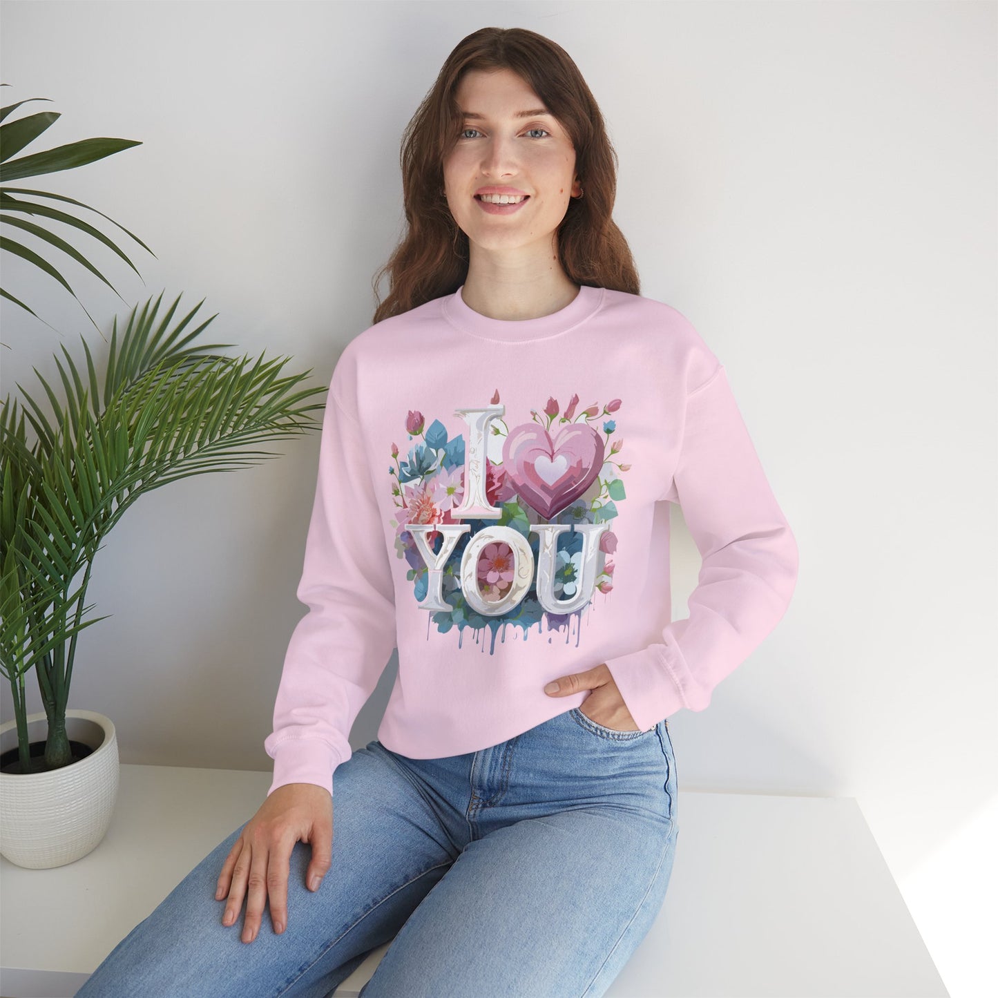 Floral Love Sweatshirt, Valentine's Day Sweatshirt, Love Flower Sweatshirt
